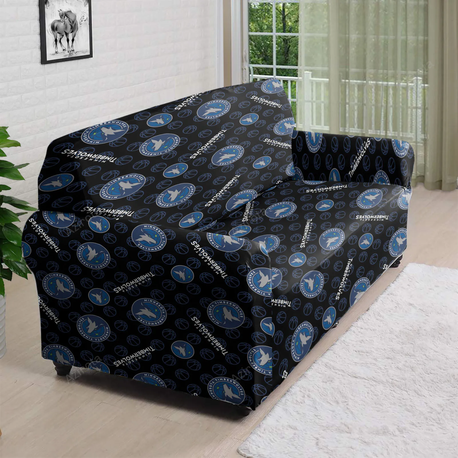Minnesota Timberwolves Emblem v50 3D Sofa Cover
