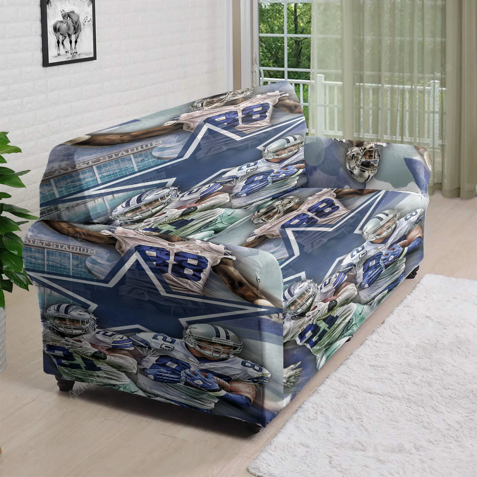 Dallas Cowboys Players AT_T Stadium 3D Sofa Cover