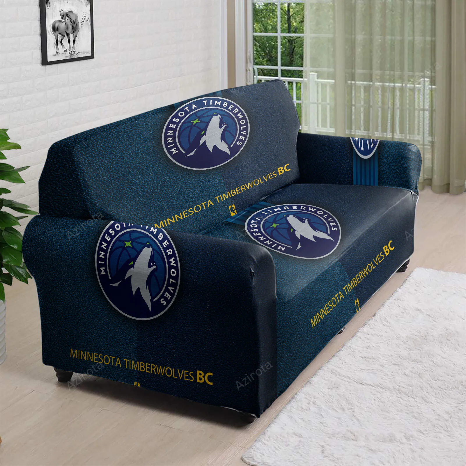 Minnesota Timberwolves Emblem v14 3D Sofa Cover