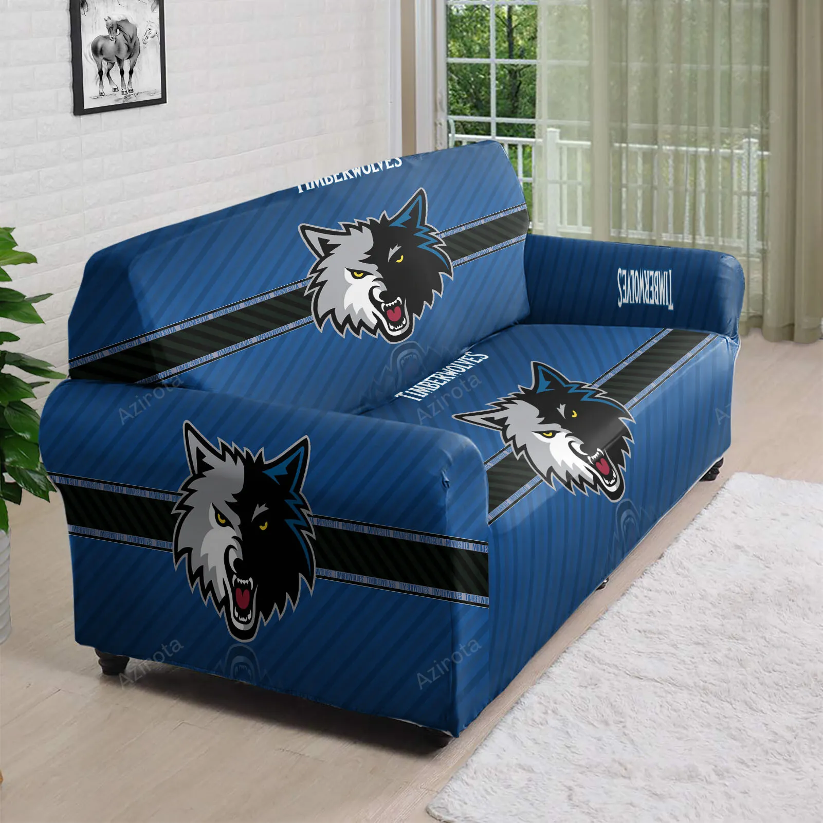 Minnesota Timberwolves Emblem v10 3D Sofa Cover