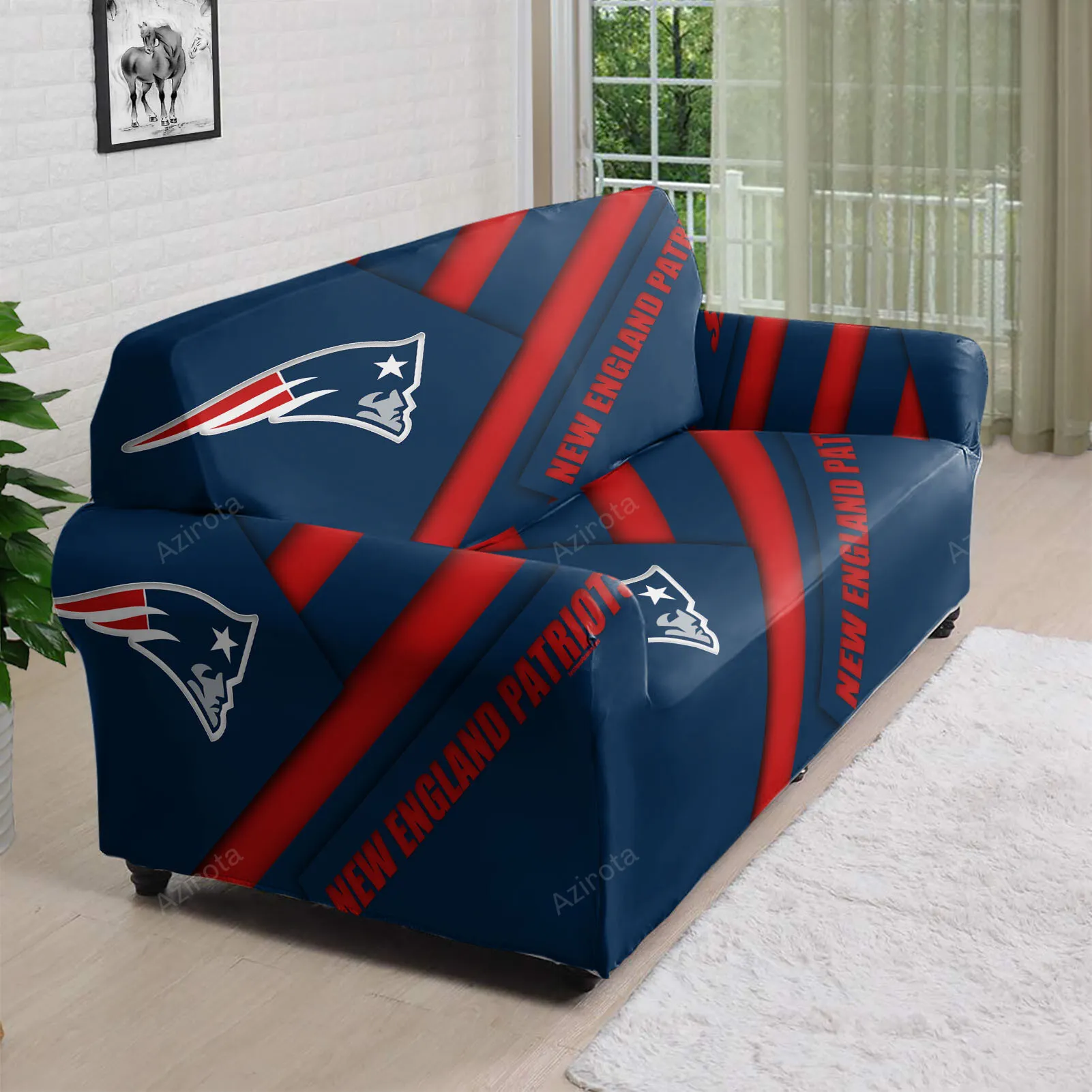 New England Patriots Red Blue2 3D Sofa Cover
