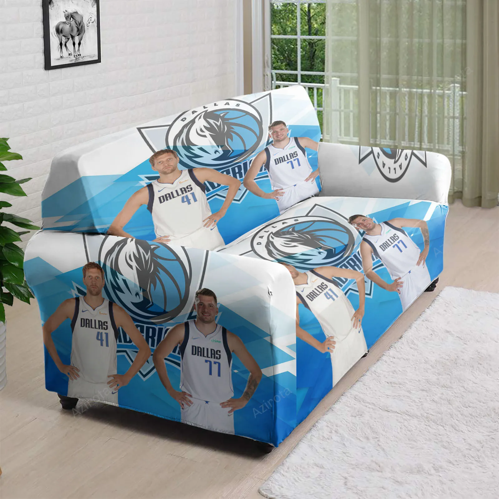 Dallas Mavericks Luka Doncic - Dirk Nowitzki p2 3D Sofa Cover