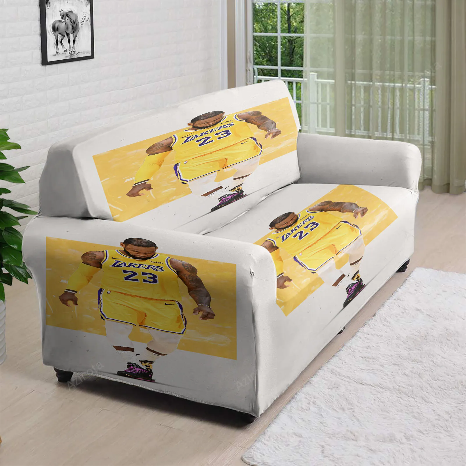 Los Angeles Lakers 23 Lebron James v40 3D Sofa Cover