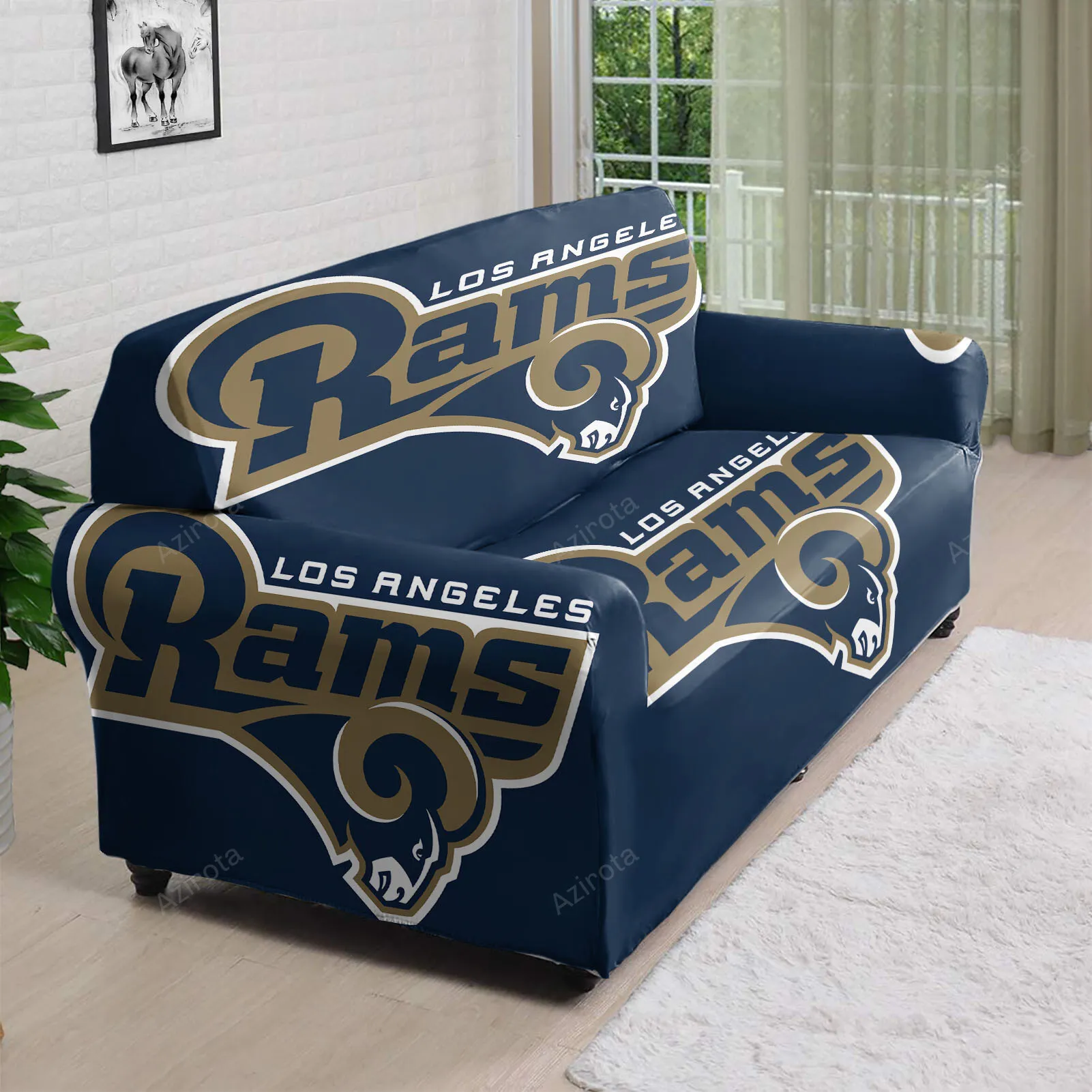 Los Angeles Rams Navy Yellow2 3D Sofa Cover