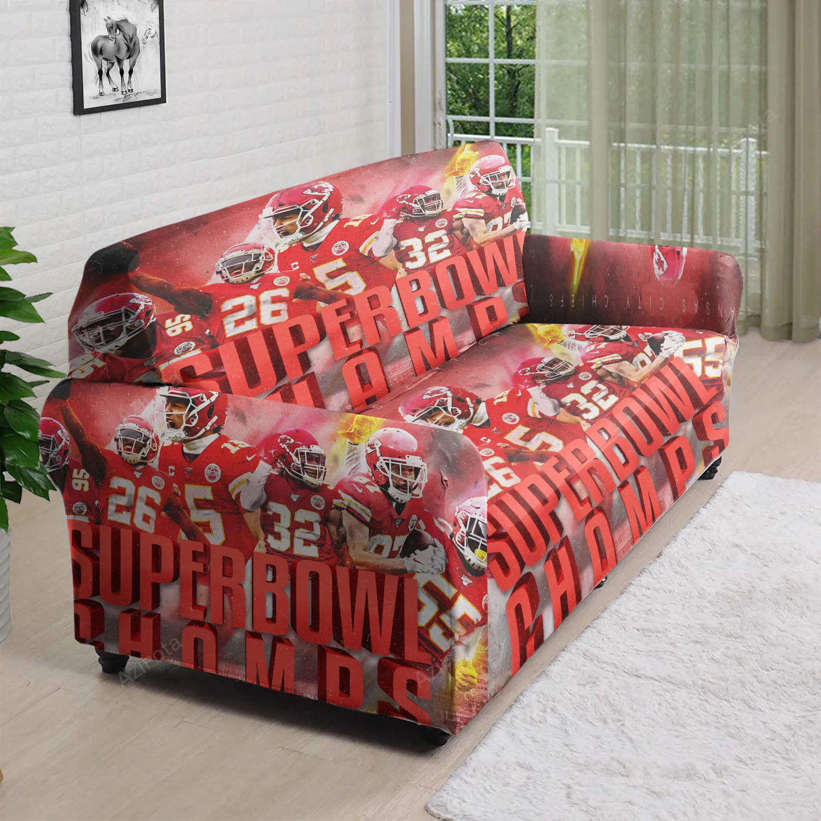 Kansas City Chiefs Team Champions 3D Sofa Cover