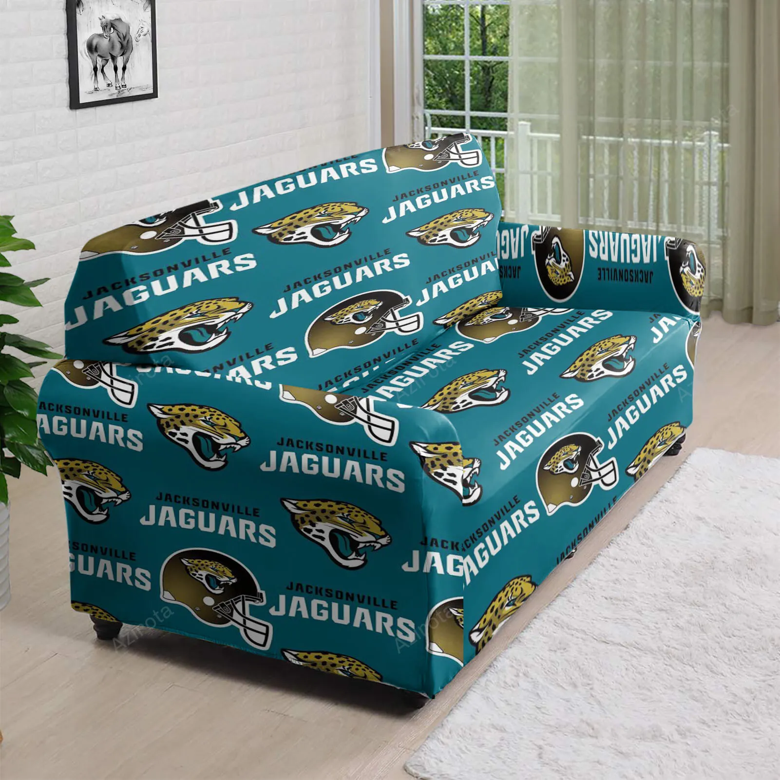 Jacksonville Jaguars Emblem v10 3D Sofa Cover
