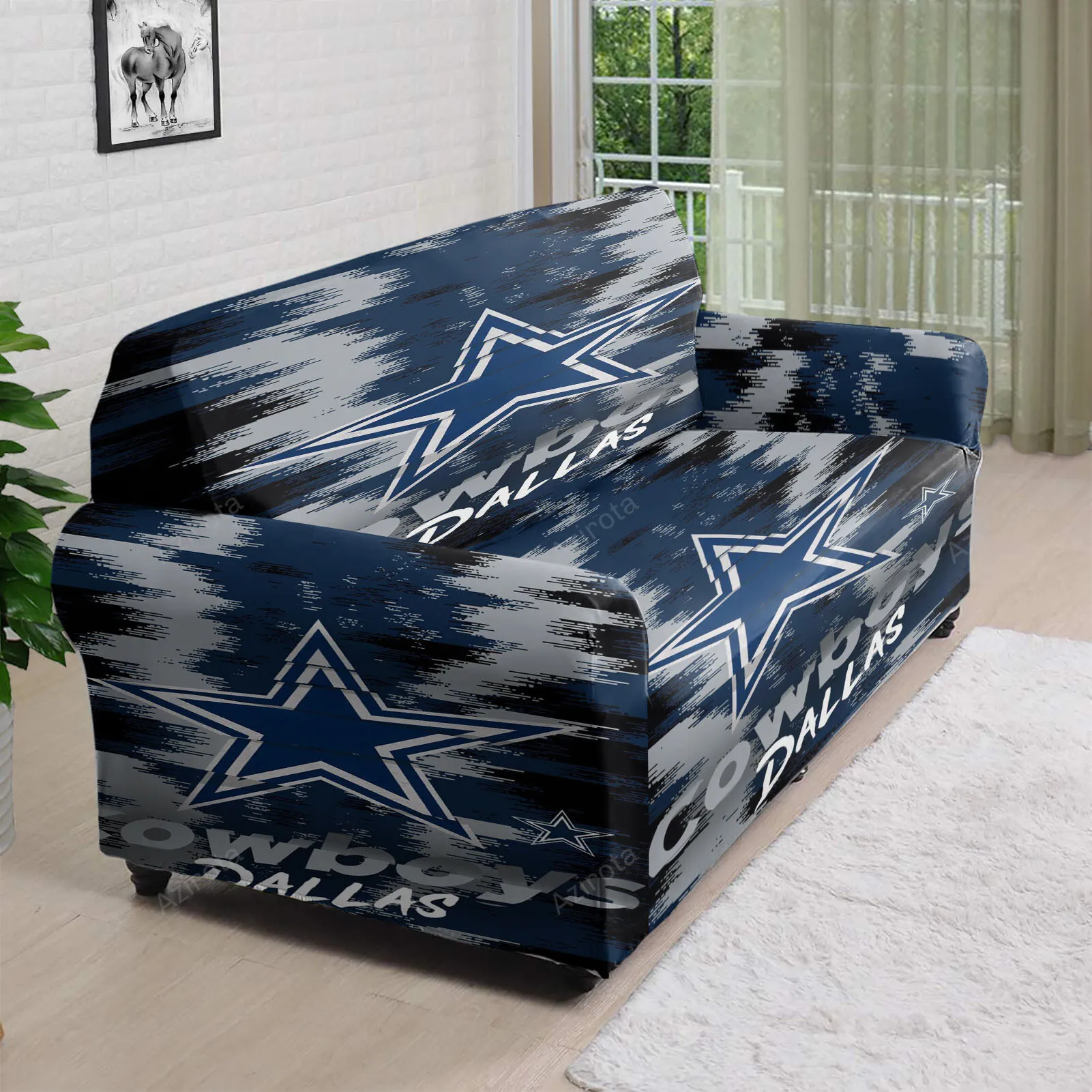 Dallas Cowboys Zigzag Star 3D Sofa Cover