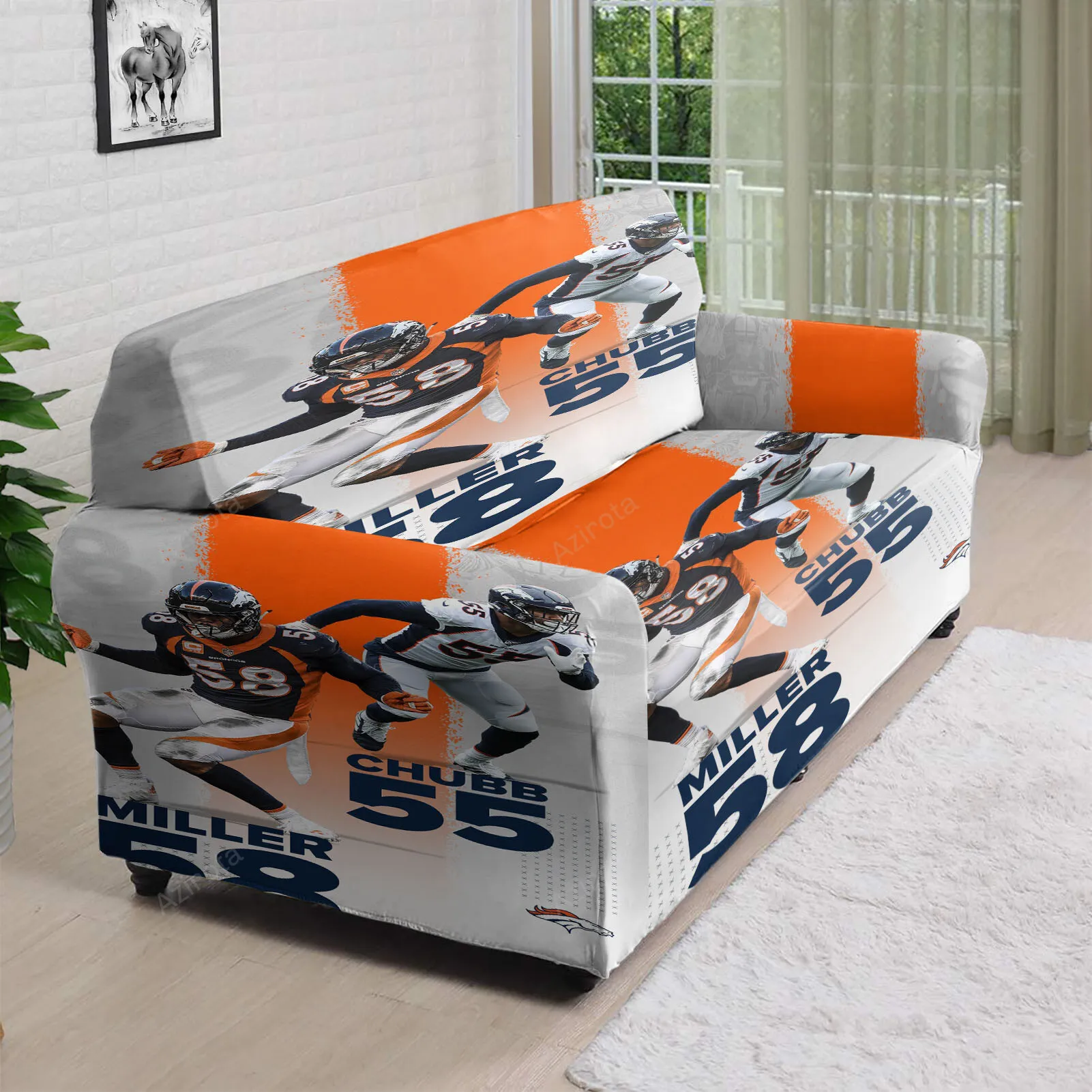 Denver Broncos Chubb x Miller 3D Sofa Cover