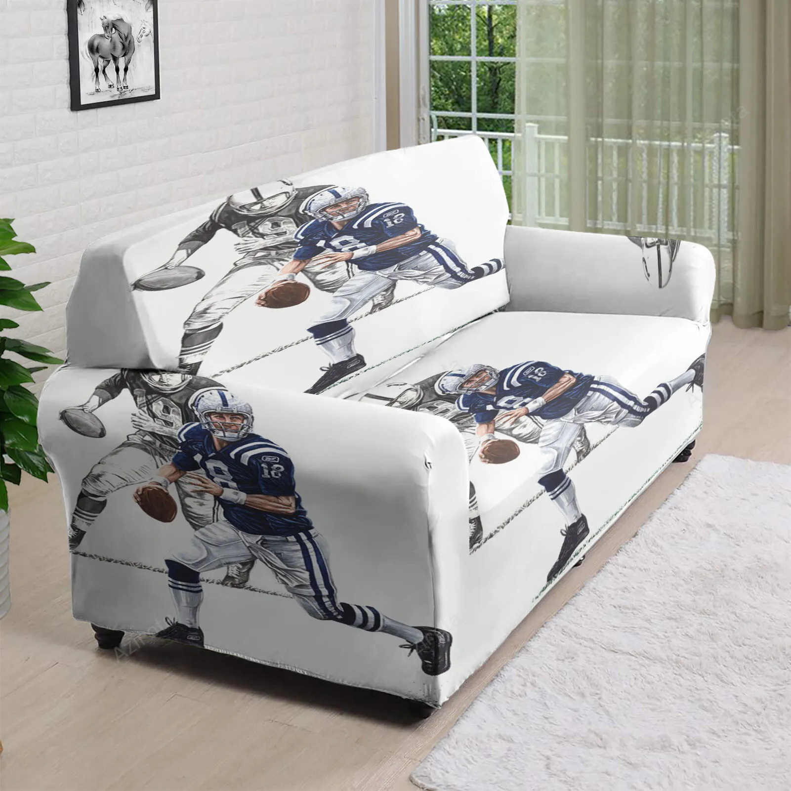 Indianapolis Colts Peyton Manning2 3D Sofa Cover