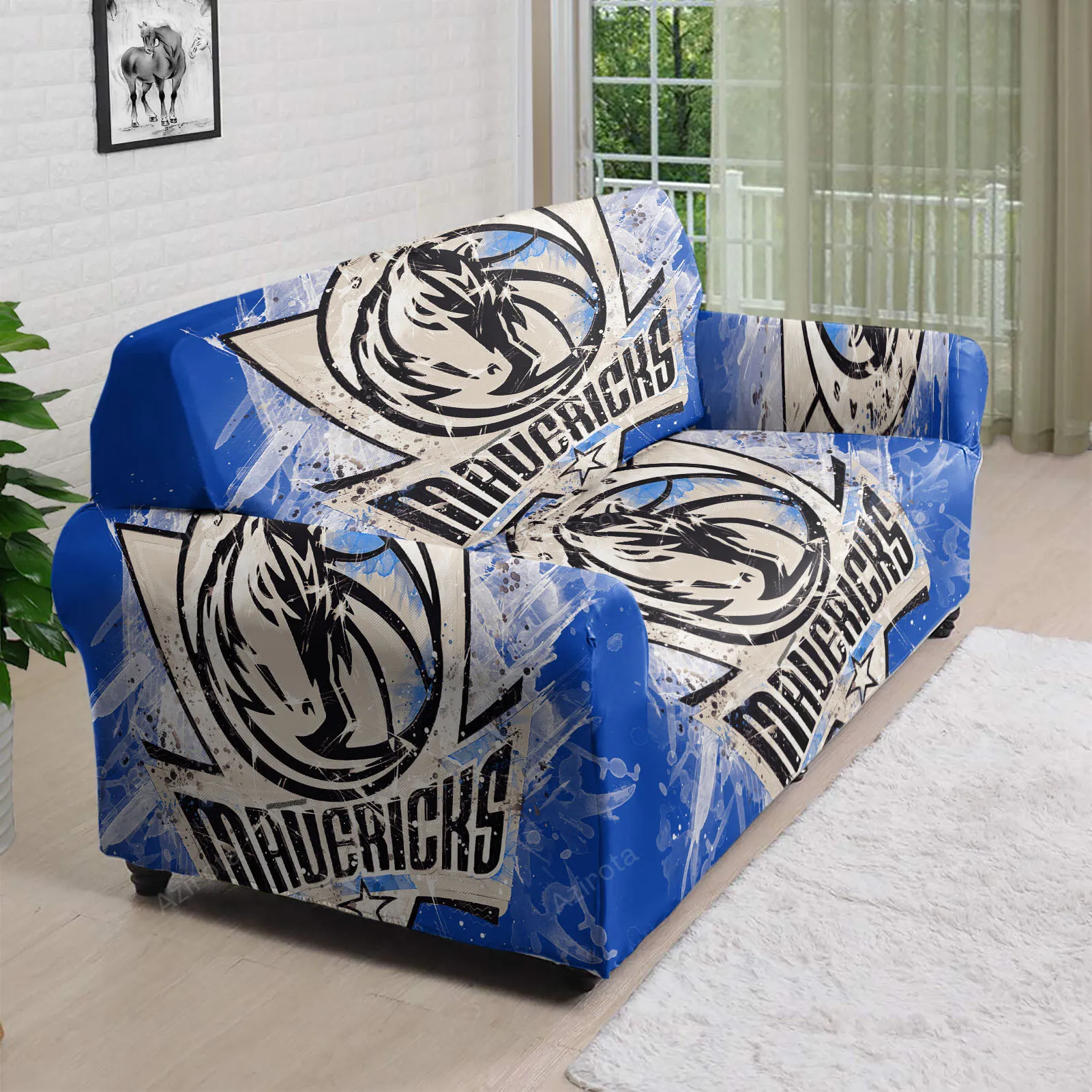 Dallas Mavericks Logo Art 4 3D Sofa Cover