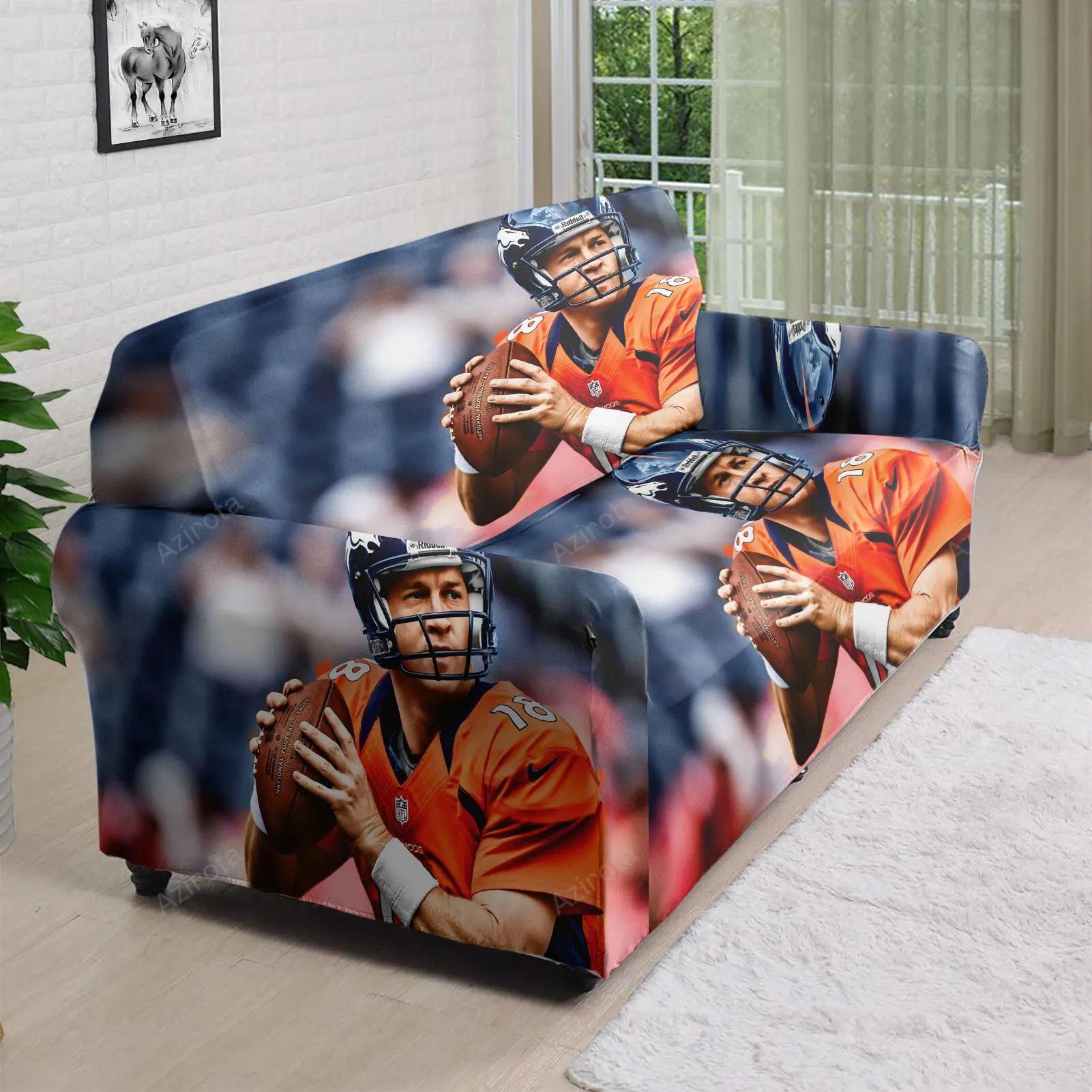 Denver Broncos 18 Peyton Manning v49 3D Sofa Cover