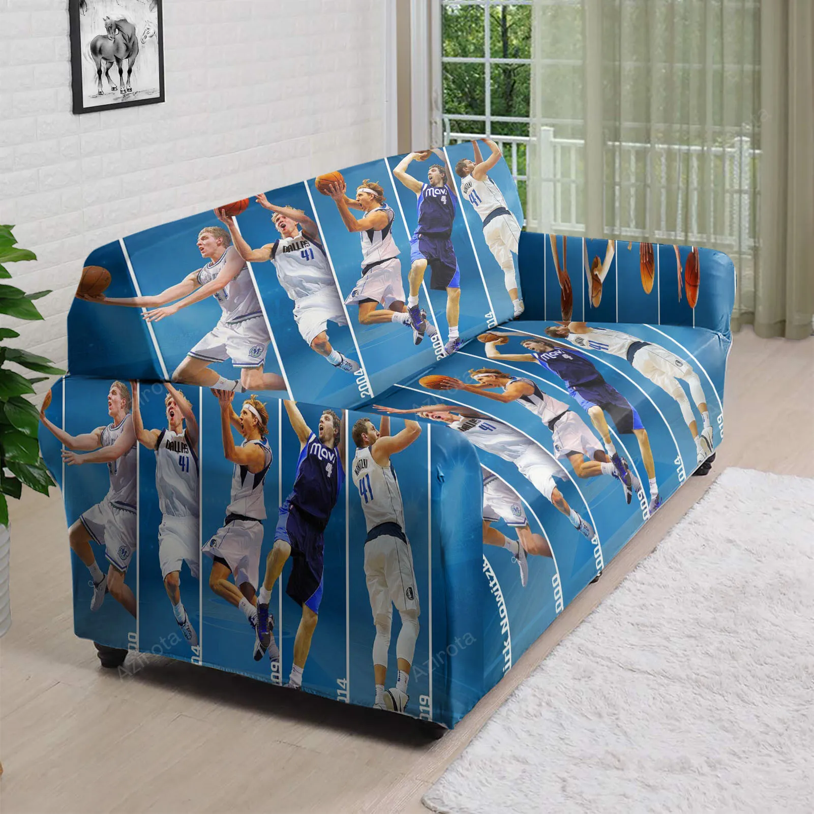 Dallas Mavericks 41 Dirk Nowitzki d5 3D Sofa Cover