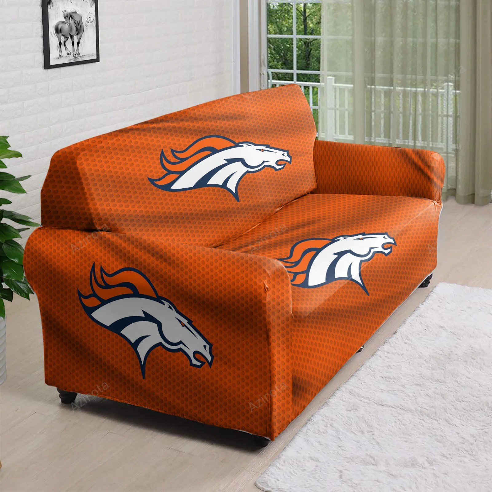 Denver Broncos Emblem v8 3D Sofa Cover