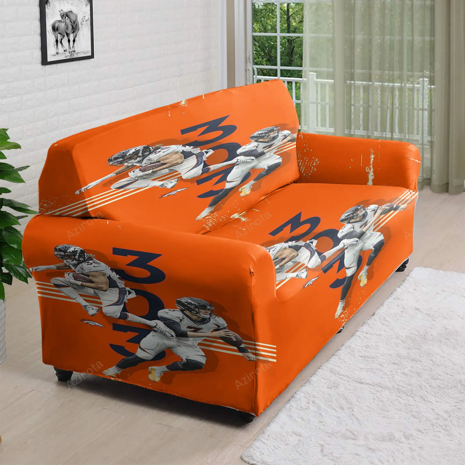 Denver Broncos All Players3 3D Sofa Cover