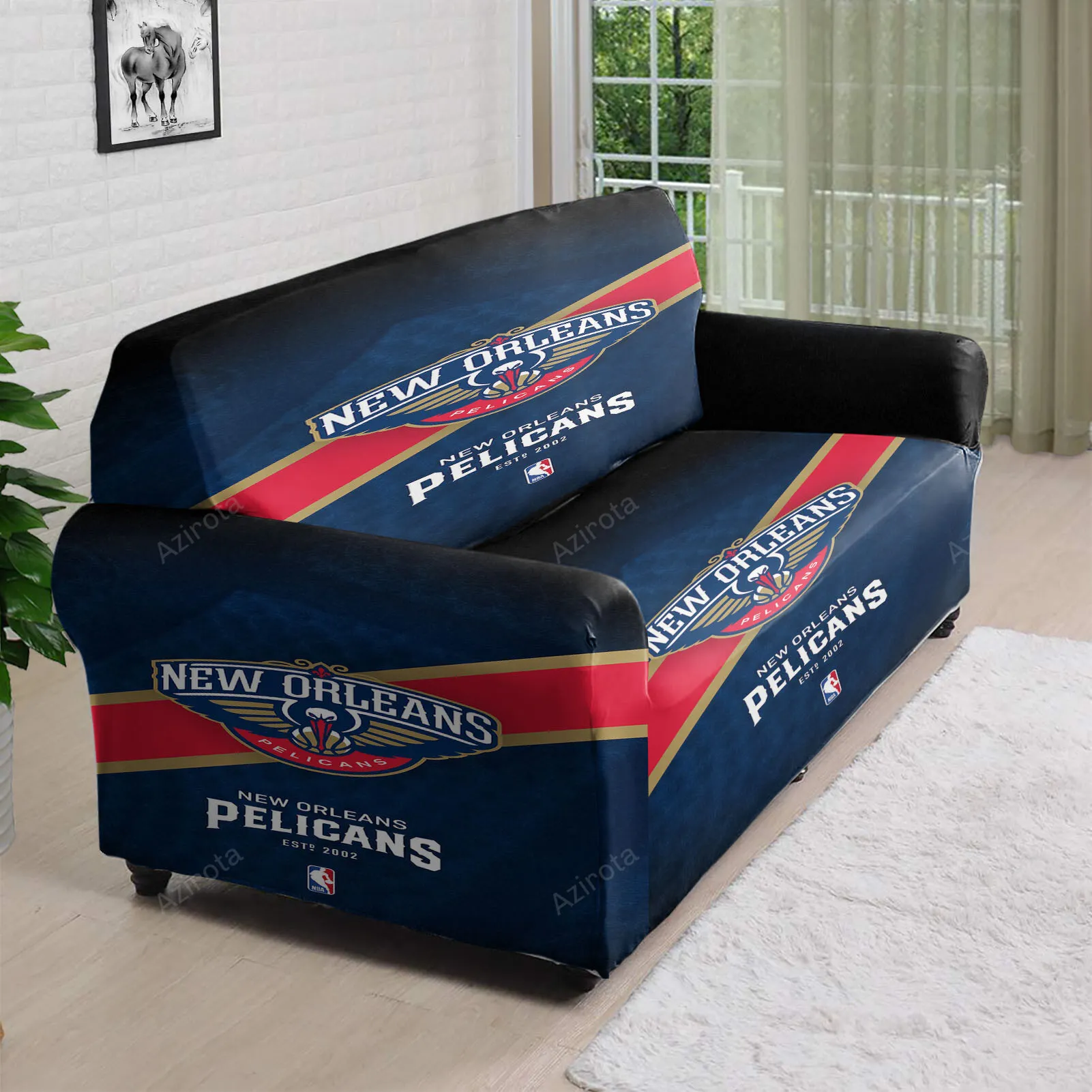 New Orleans Pelicans Emblem v4 3D Sofa Cover