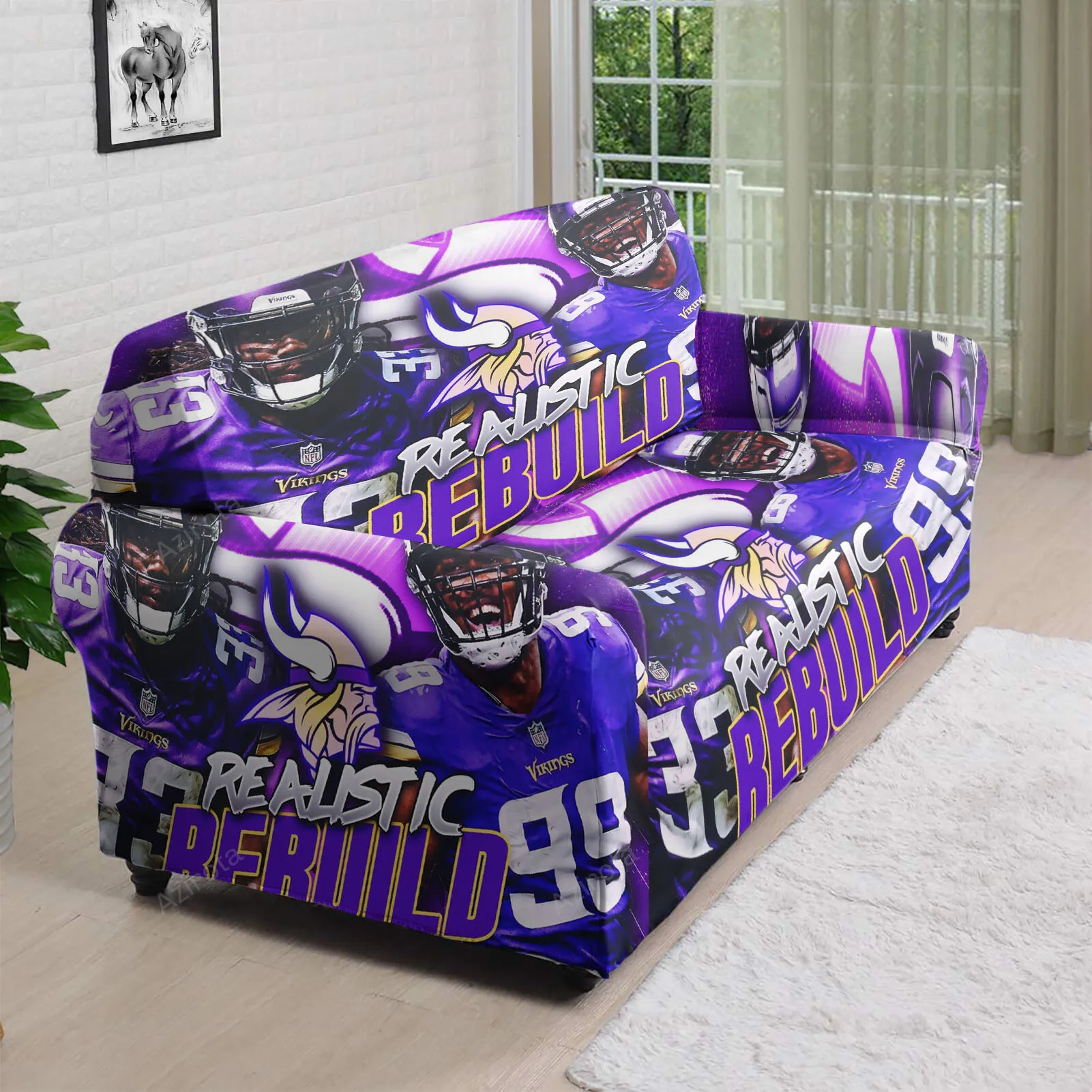 Minnesota Vikings Team Rebuild 3D Sofa Cover