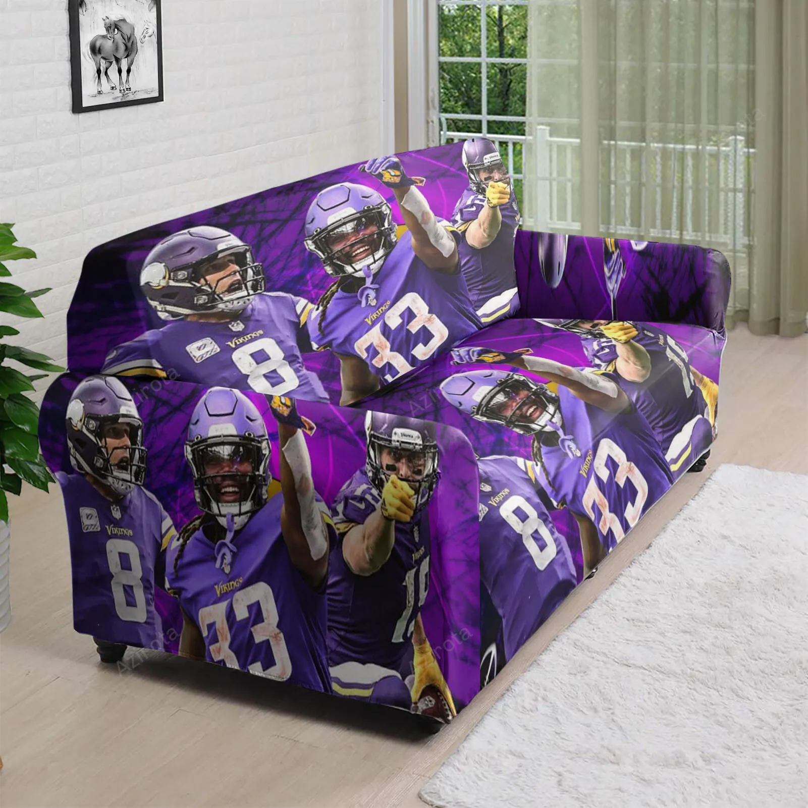 Minnesota Vikings Team v3 3D Sofa Cover