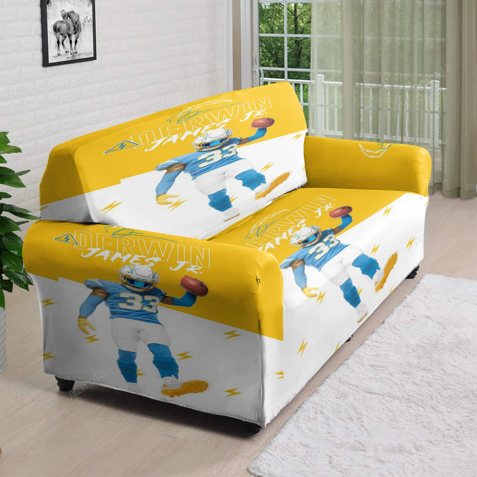 Los Angeles Chargers Bronny James2 3D Sofa Cover