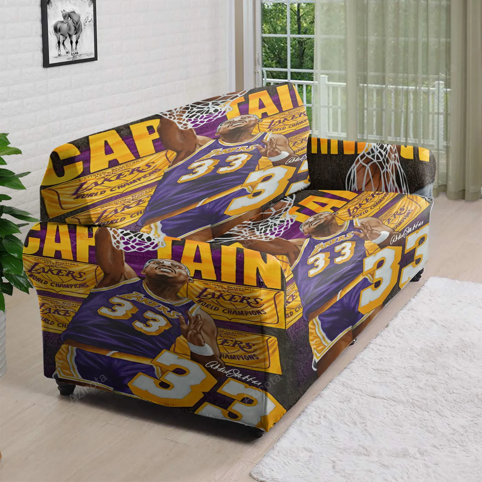 Los Angeles Lakers 33 Kareem Abdul-Jabbar k3 3D Sofa Cover