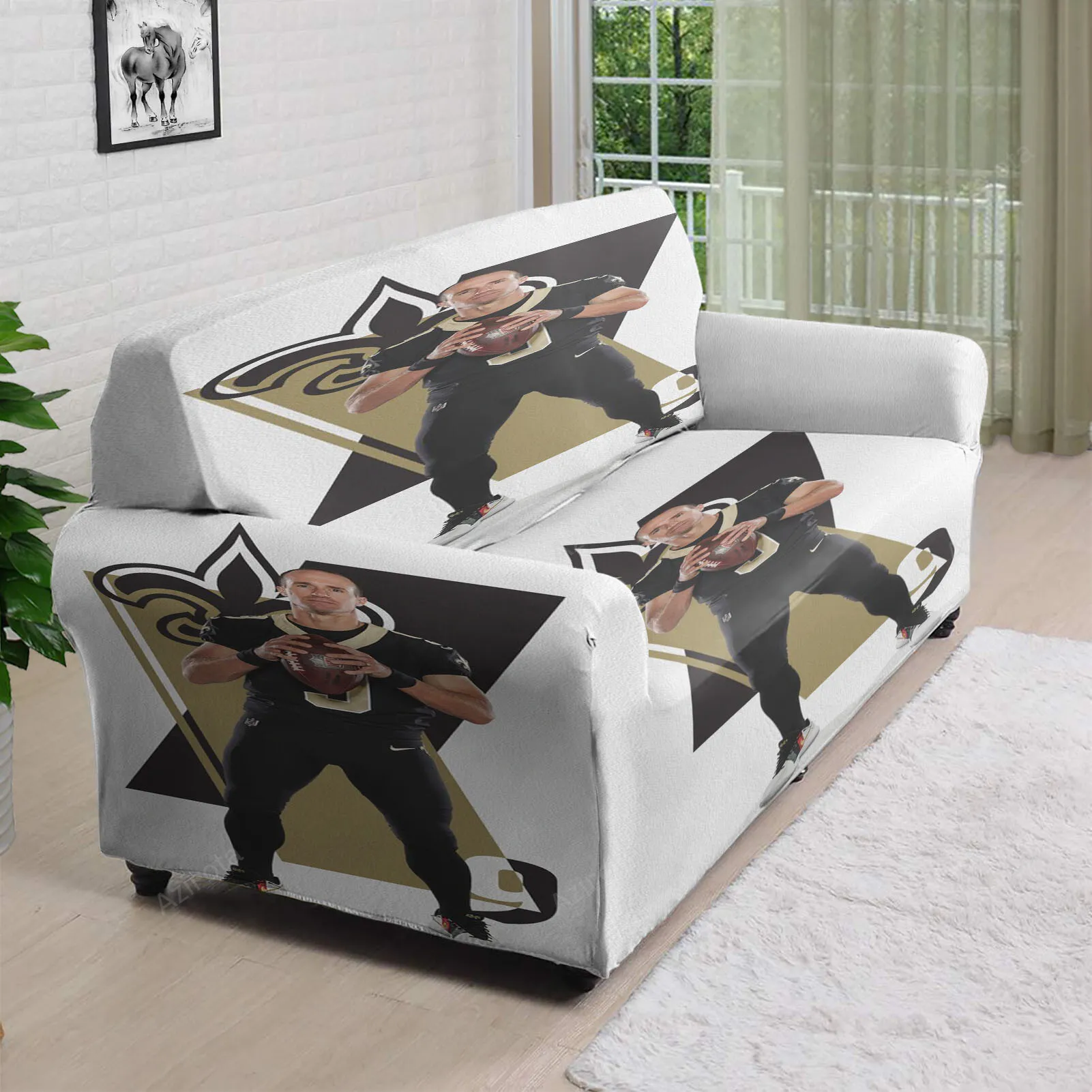 New Orleans Saints Drew Brees4 3D Sofa Cover