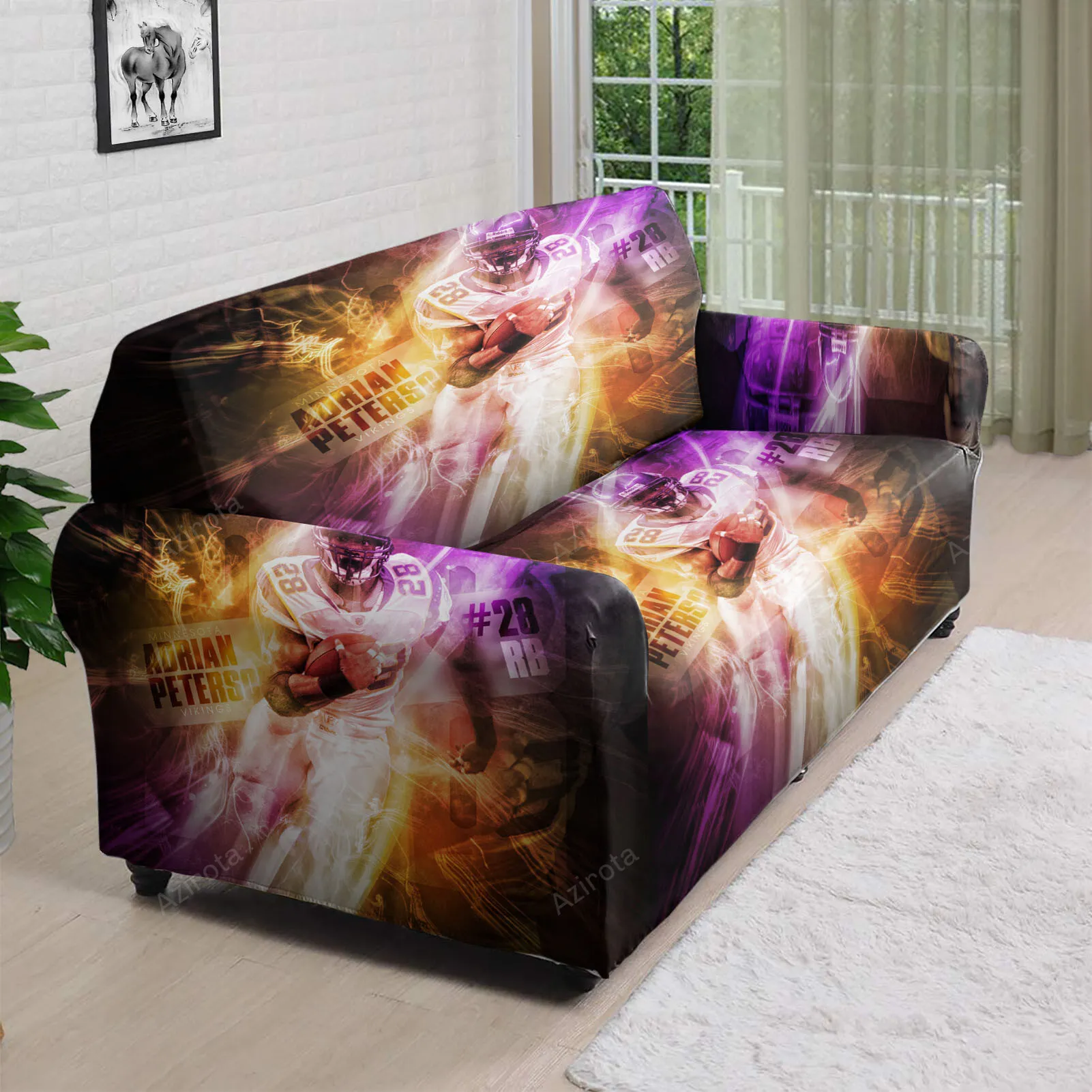 Minnesota Vikings Adrian Peterson 28 v2 3D Sofa Cover