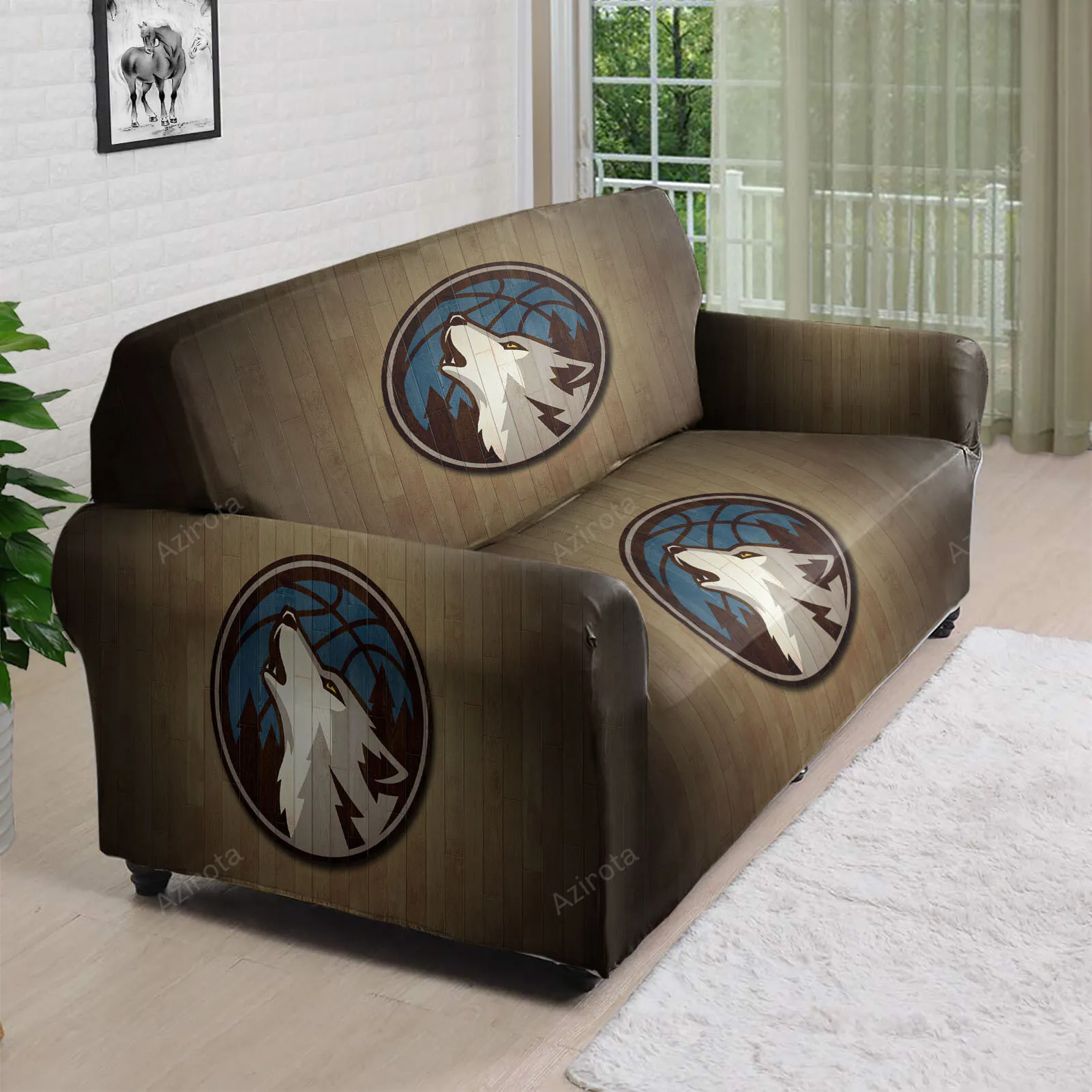 Minnesota Timberwolves Emblem v3 3D Sofa Cover