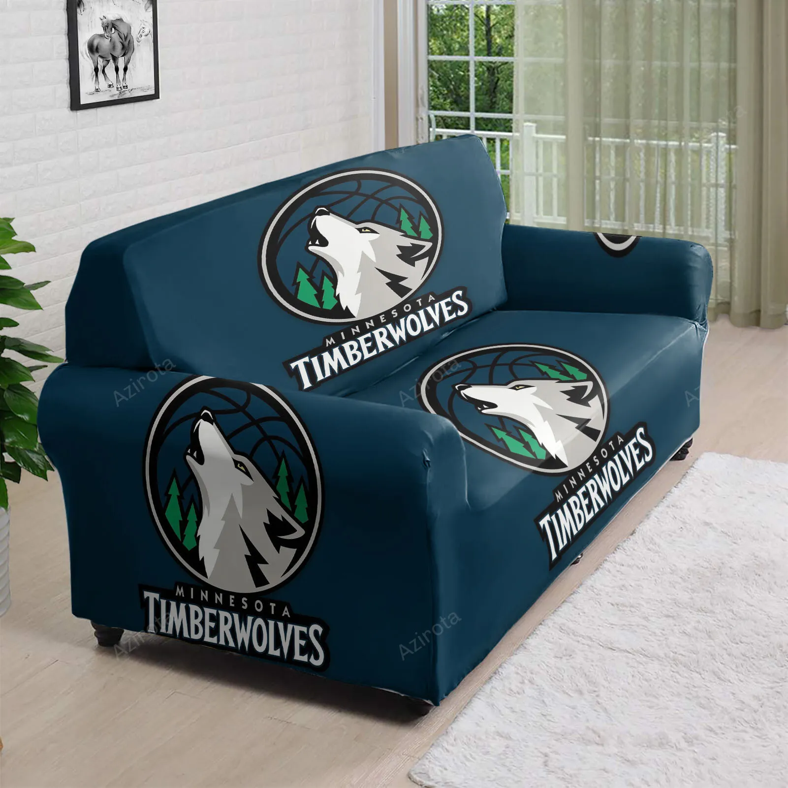 Minnesota Timberwolves Emblem v2 3D Sofa Cover