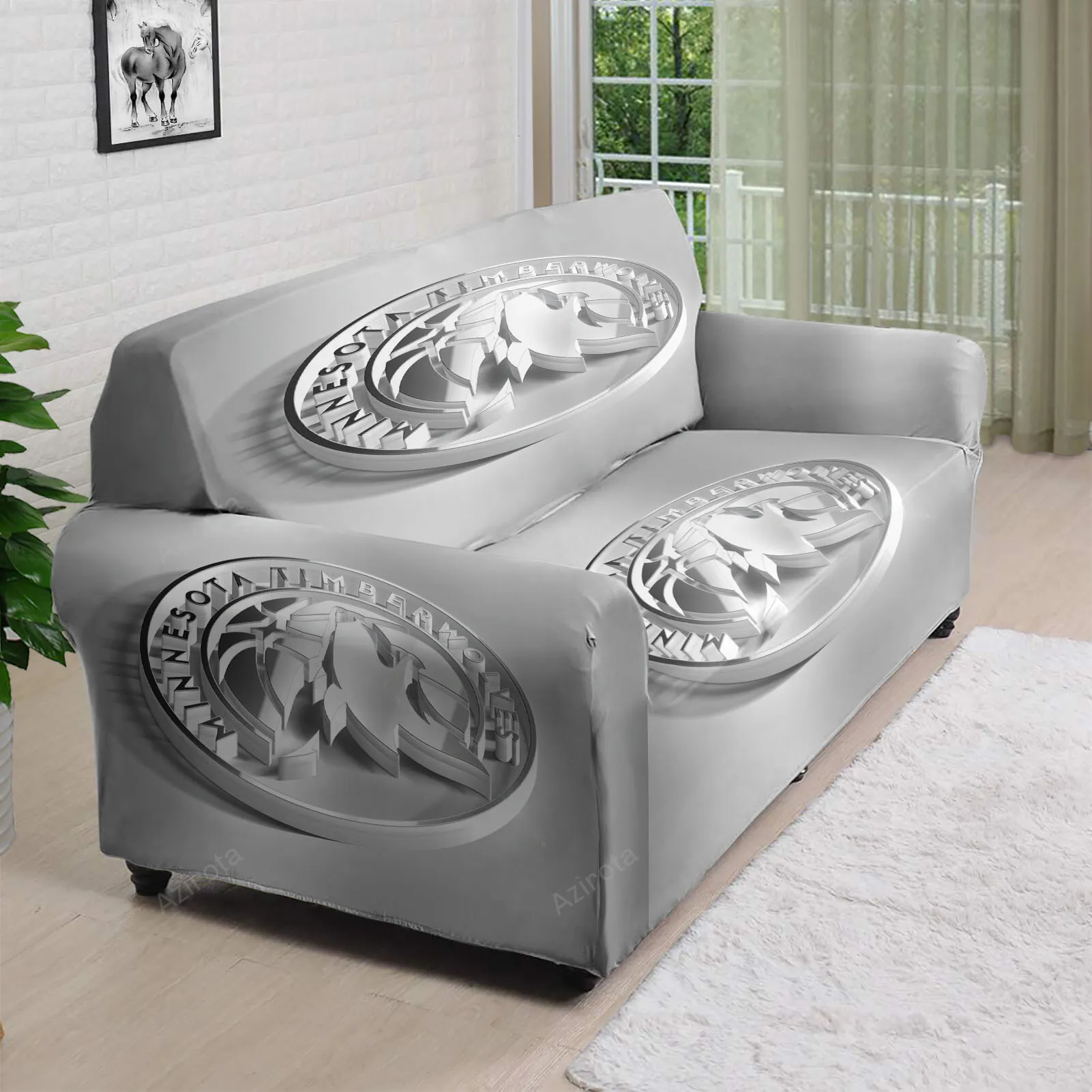 Minnesota Timberwolves Emblem v17 3D Sofa Cover