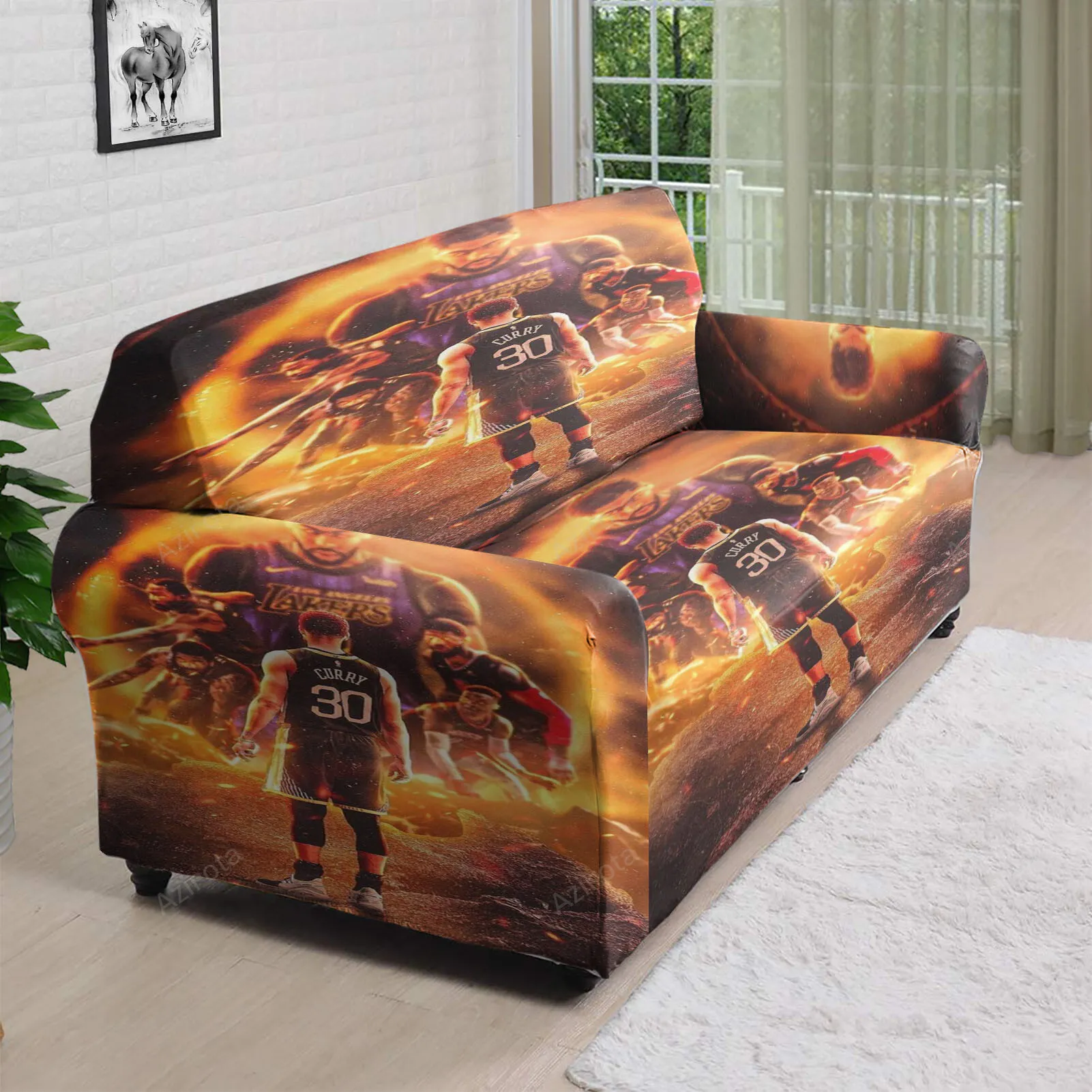 Golden State Warriors Stephen Curry 30 Texture5 3D Sofa Cover