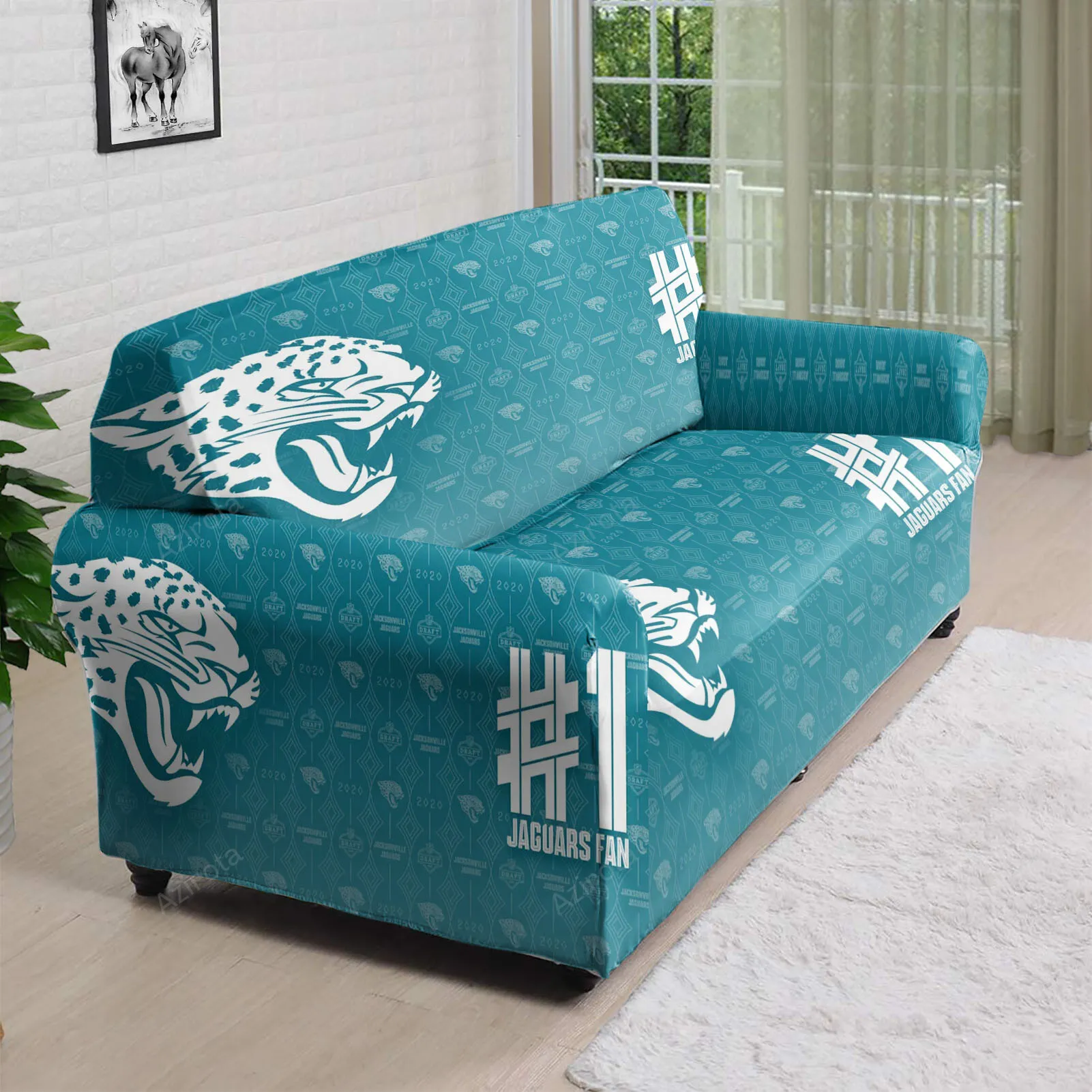Jacksonville Jaguars Emblem v13 3D Sofa Cover