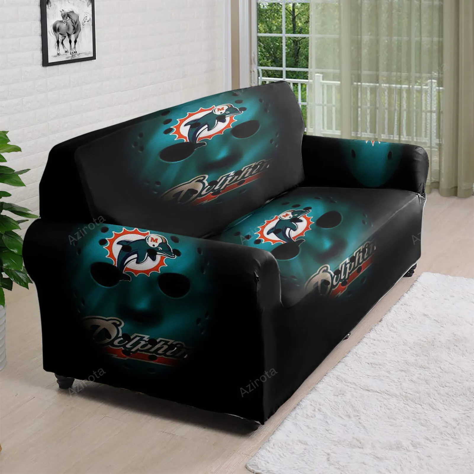 Miami Dolphins Art 1 3D Sofa Cover
