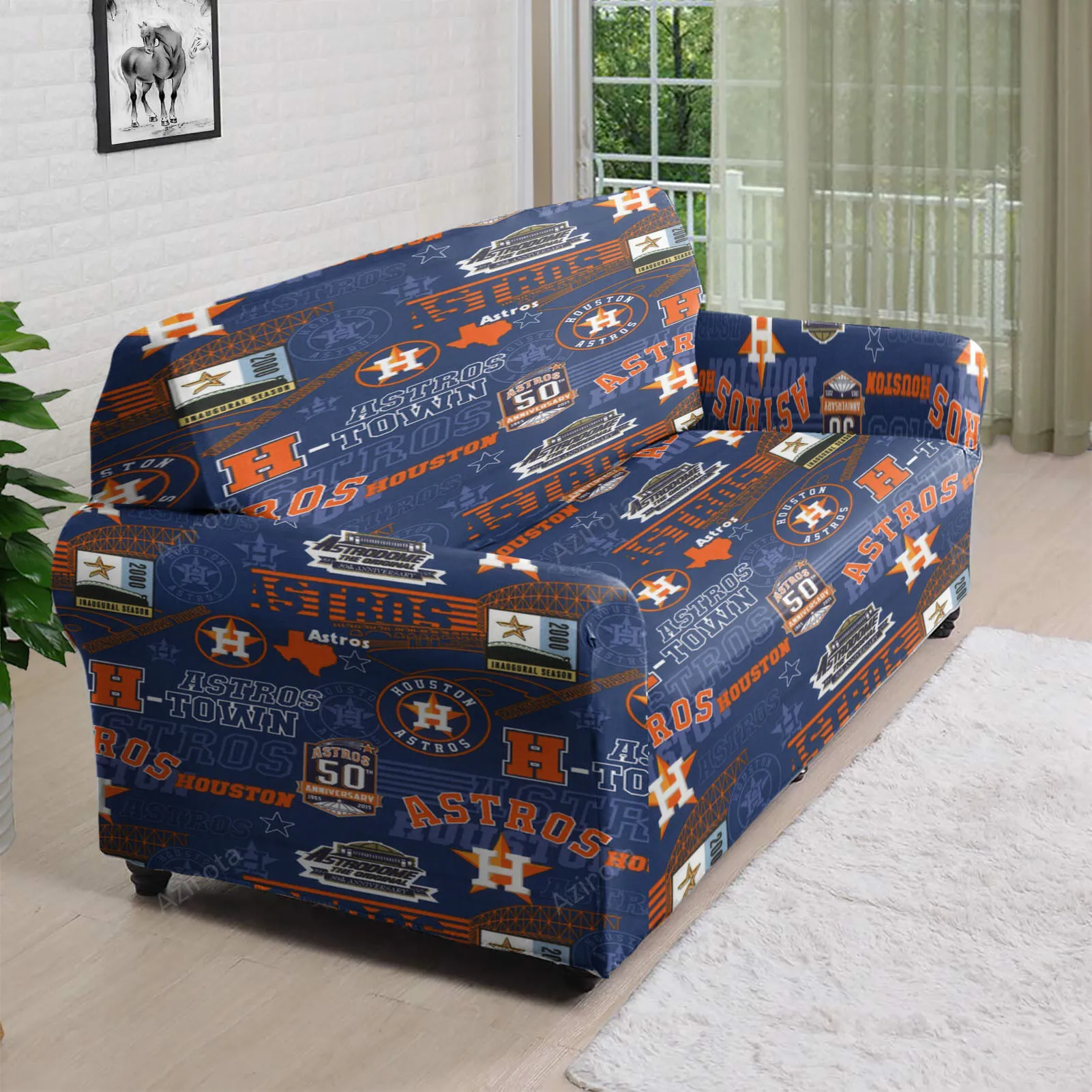 Houston Astros Emblem v13 3D Sofa Cover