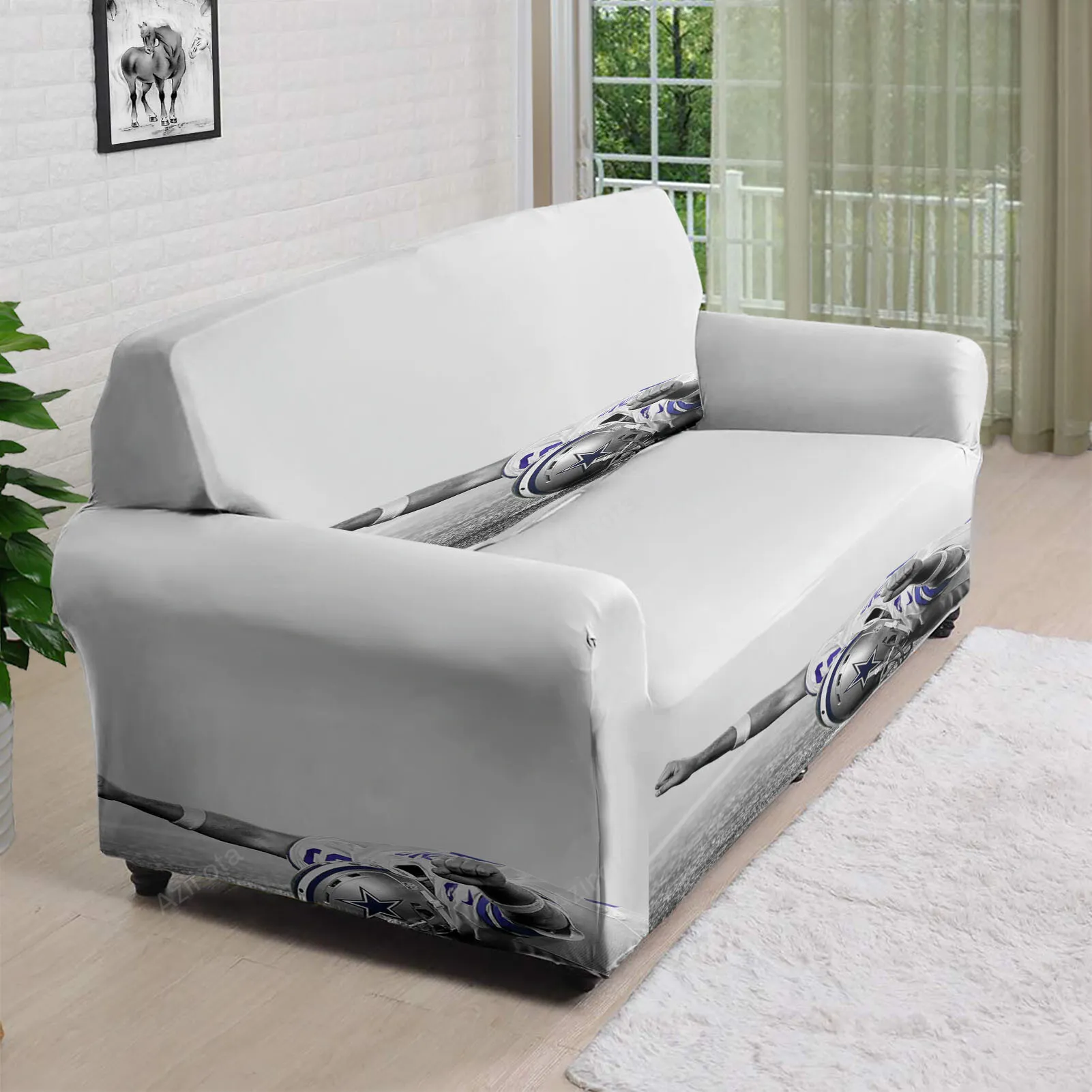 Dallas Cowboys Players Purple White 3D Sofa Cover