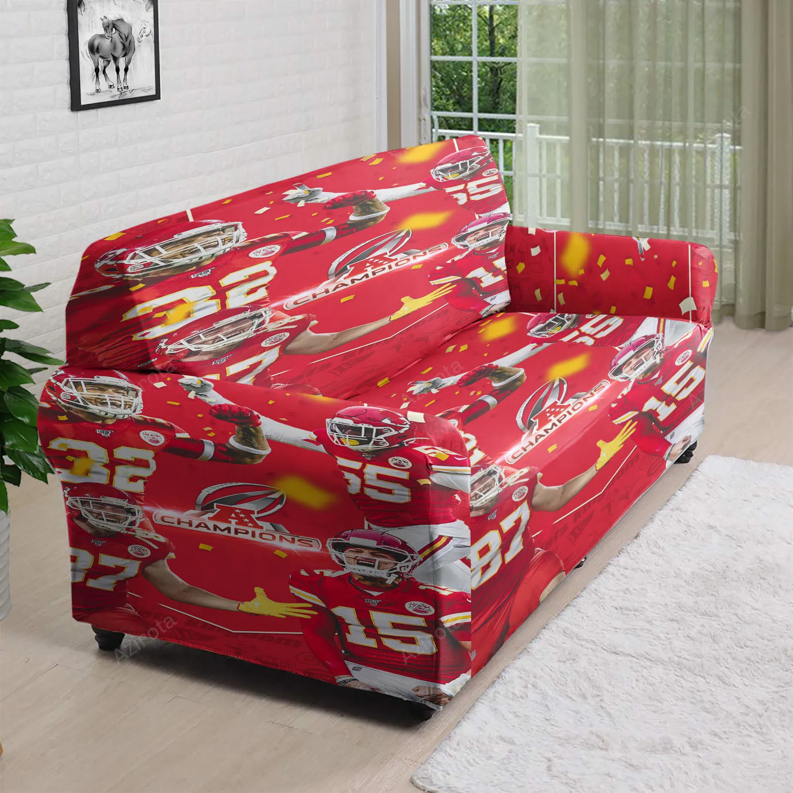Kansas City Chiefs Team Winning 3D Sofa Cover