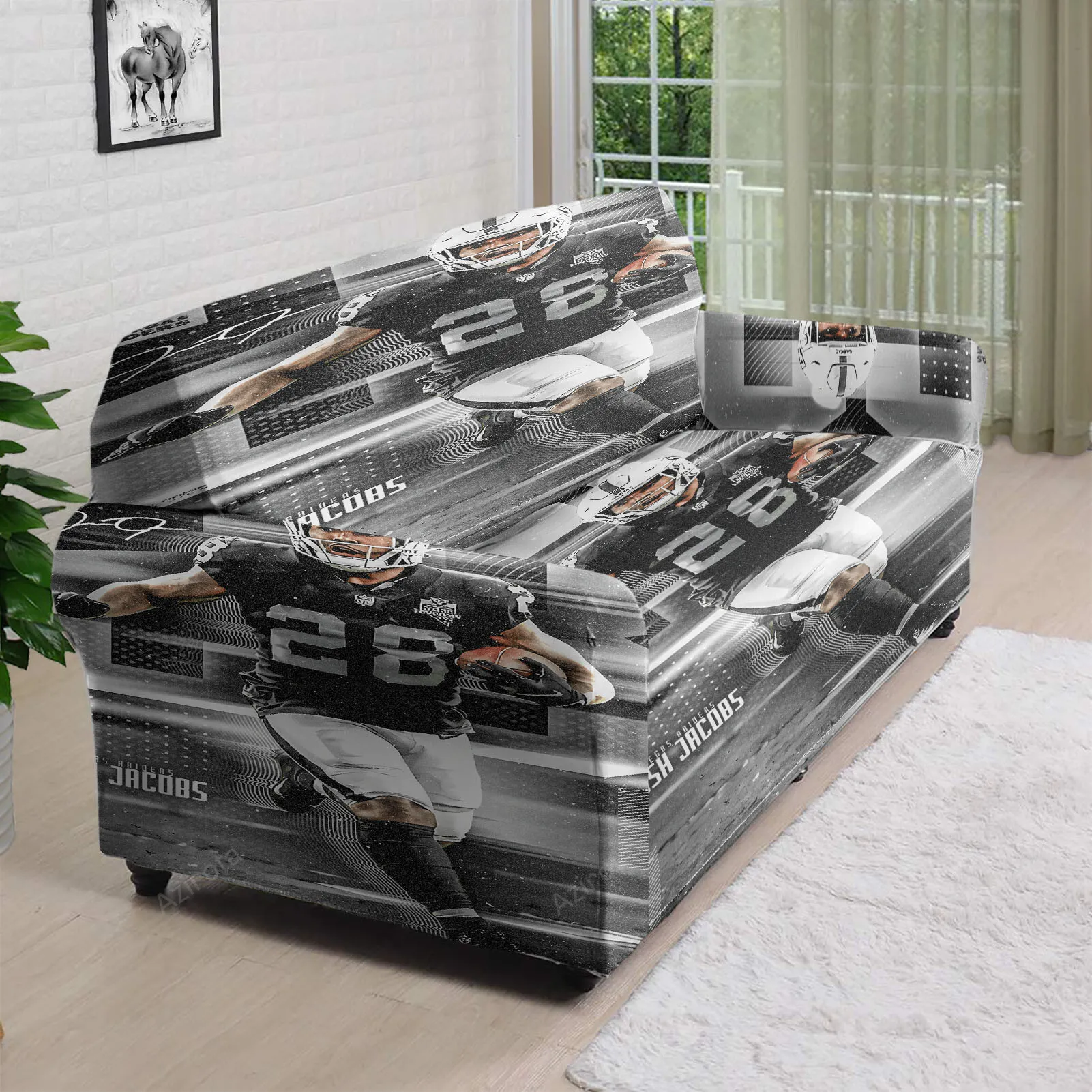 Las Vegas Raiders Josh Jacobs 28 v2 3D Sofa Cover