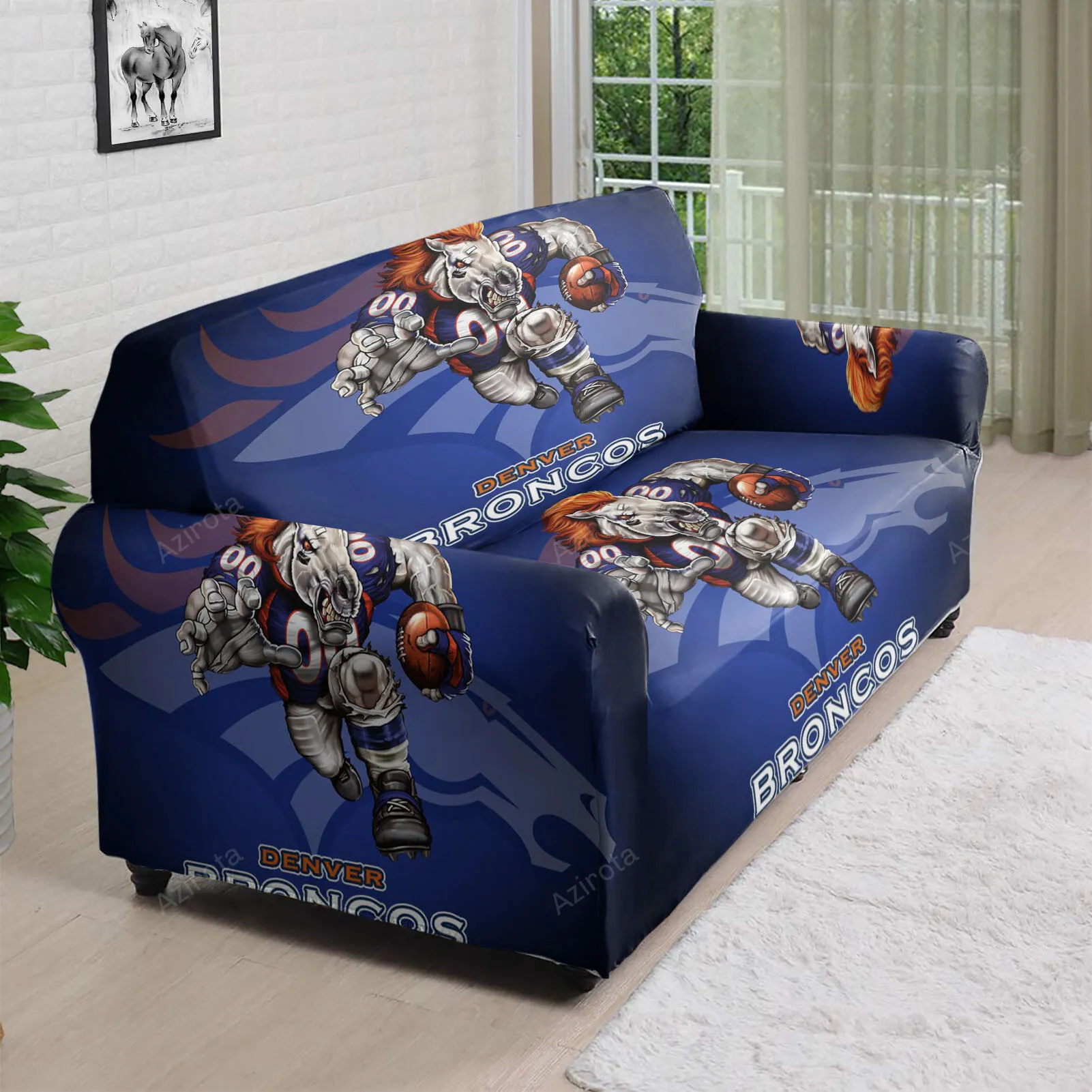 Denver Broncos Mascot v1 3D Sofa Cover