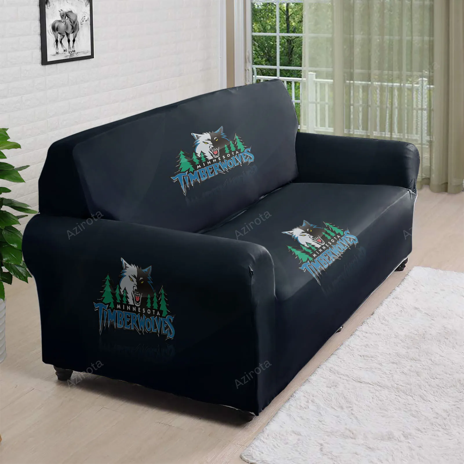Minnesota Timberwolves Emblem v8 3D Sofa Cover