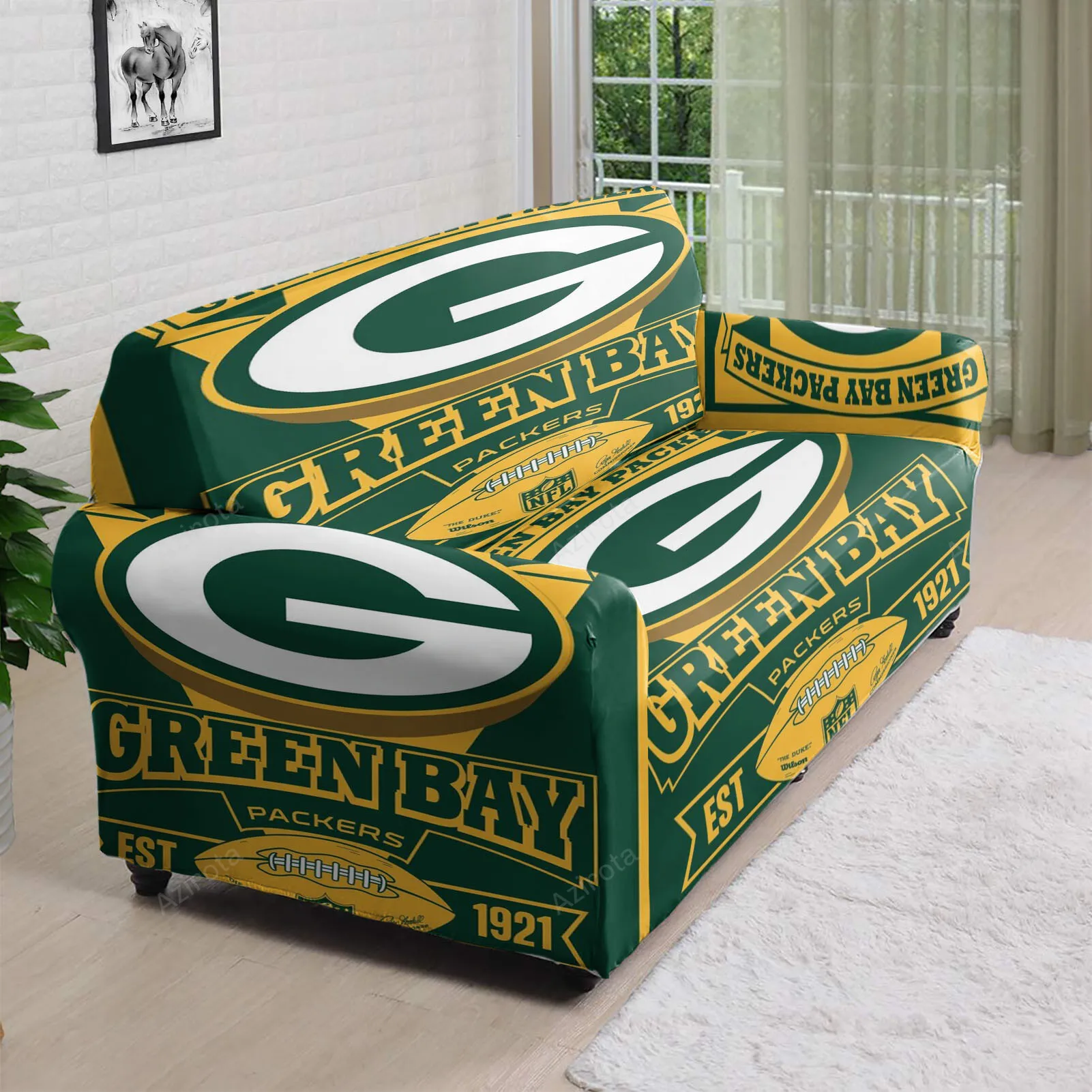 Green Bay Packers Poster Est 1921 3D Sofa Cover