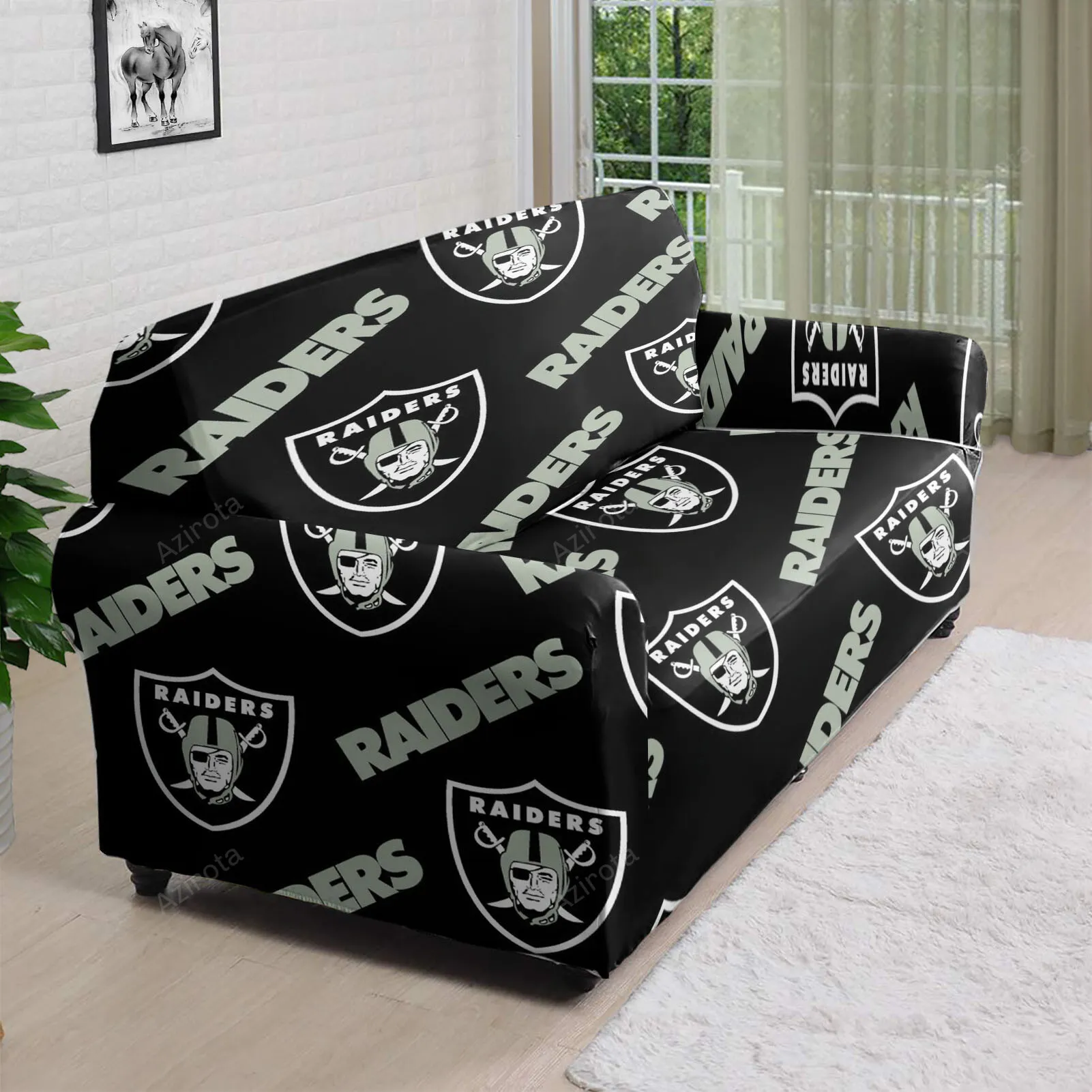 Las Vegas Raiders Logo Pattern9 3D Sofa Cover