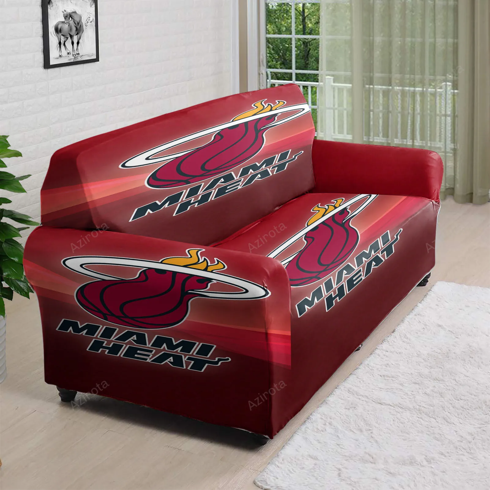 Miami Heat Red1 3D Sofa Cover