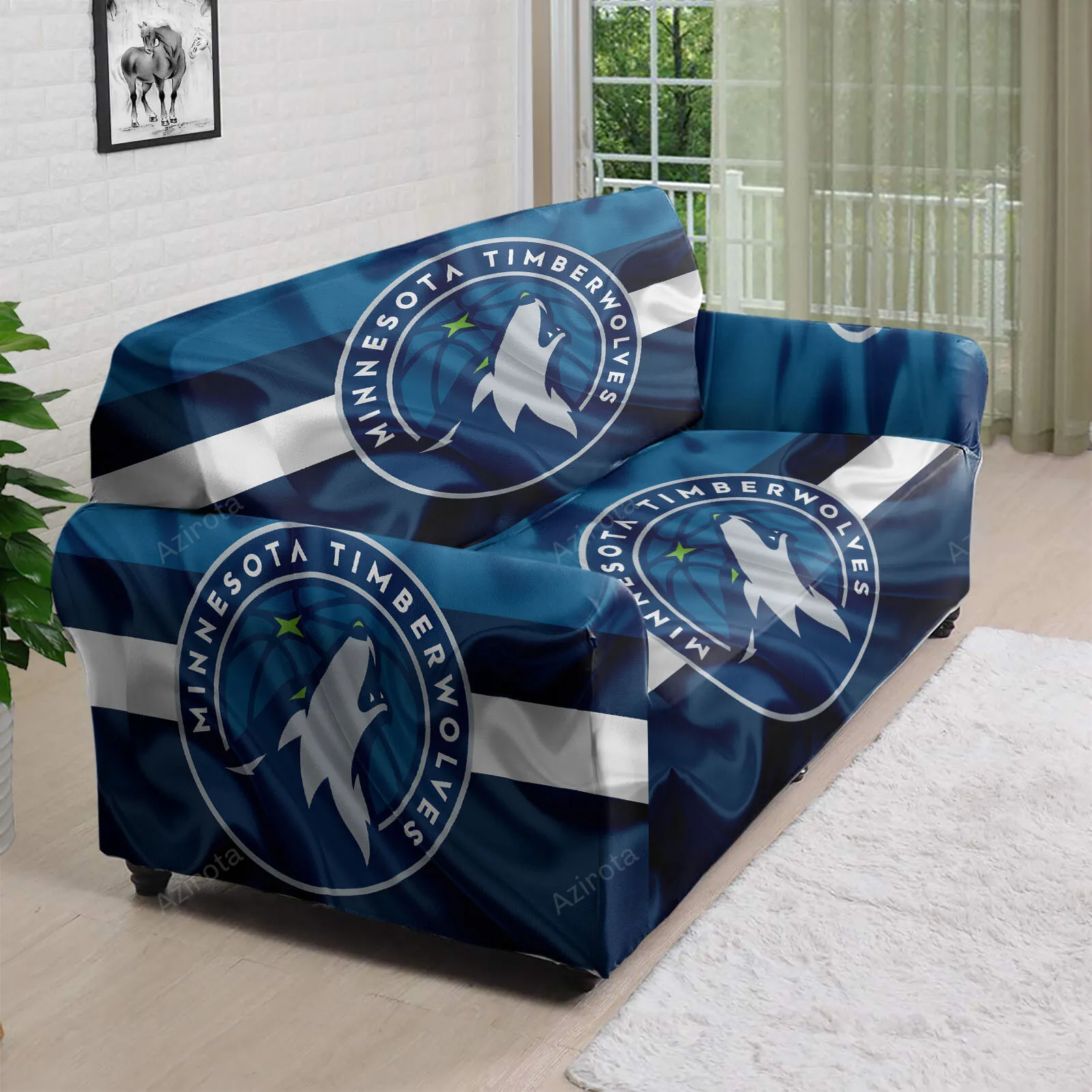 Minnesota Timberwolves Emblem v16 3D Sofa Cover