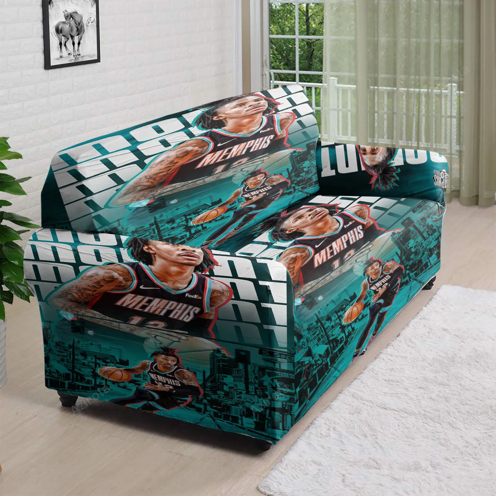 Memphis Grizzlies Ja Morant 12 v8 3D Sofa Cover