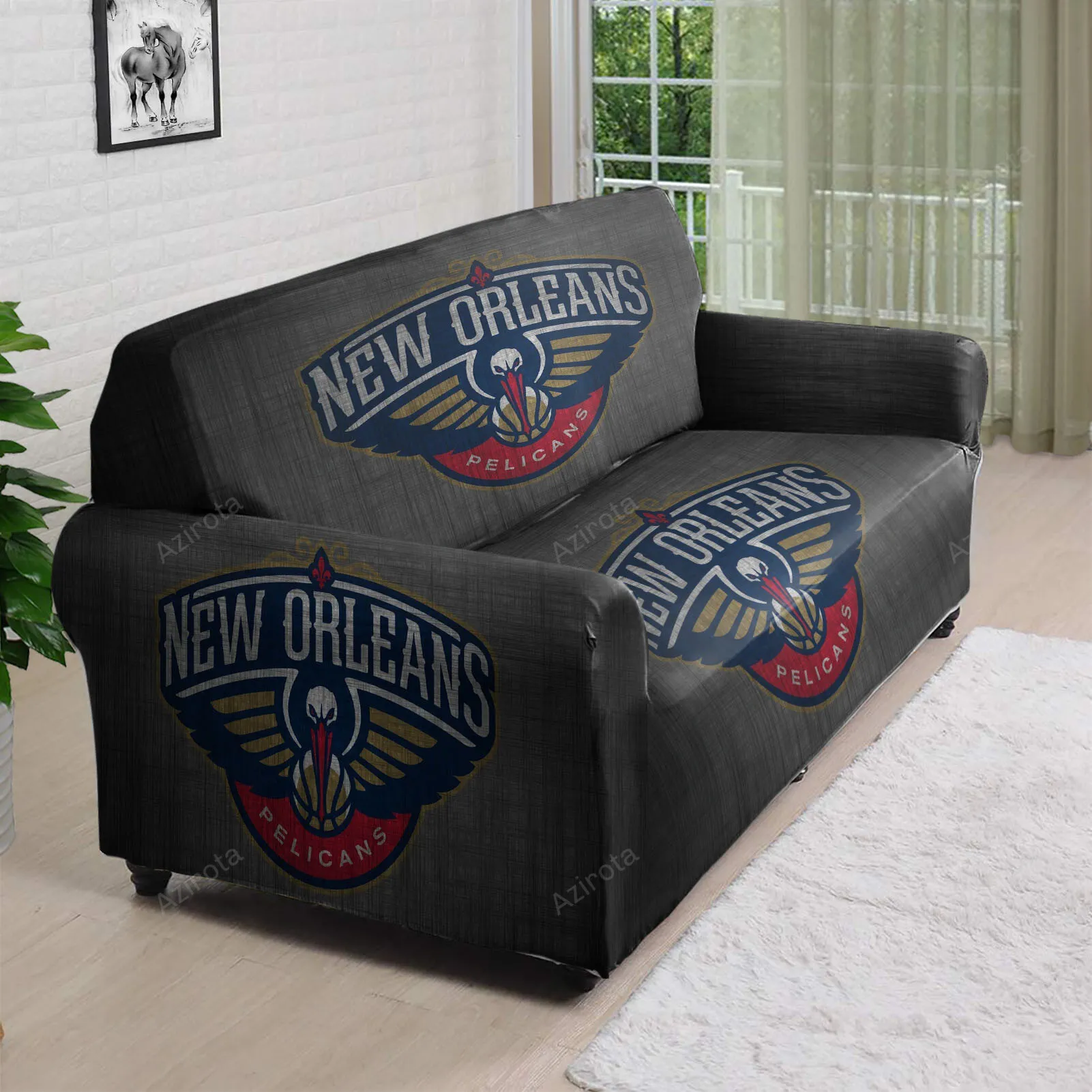 New Orleans Pelicans Emblem v5 3D Sofa Cover