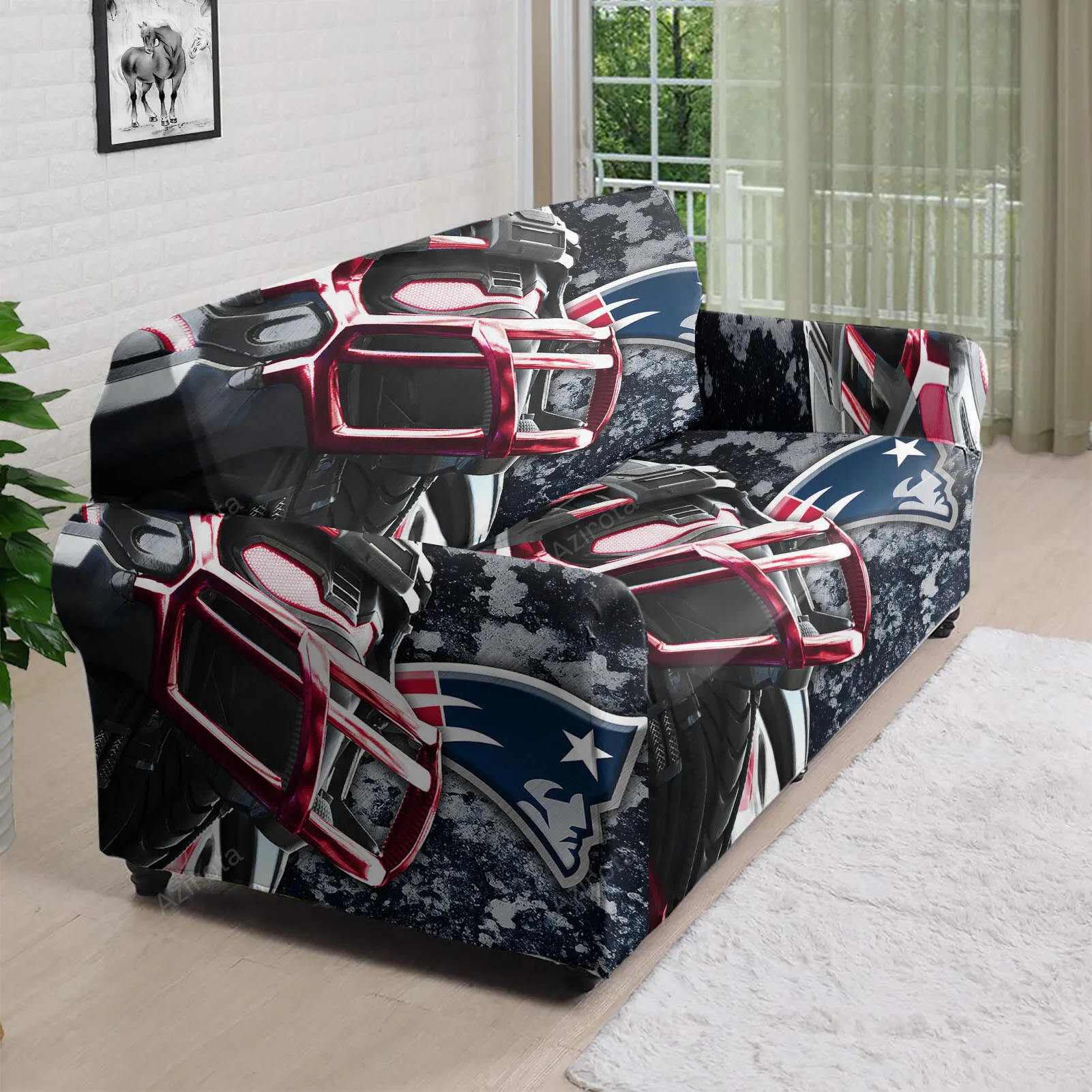 New England Patriots Player Helmet 3D Sofa Cover