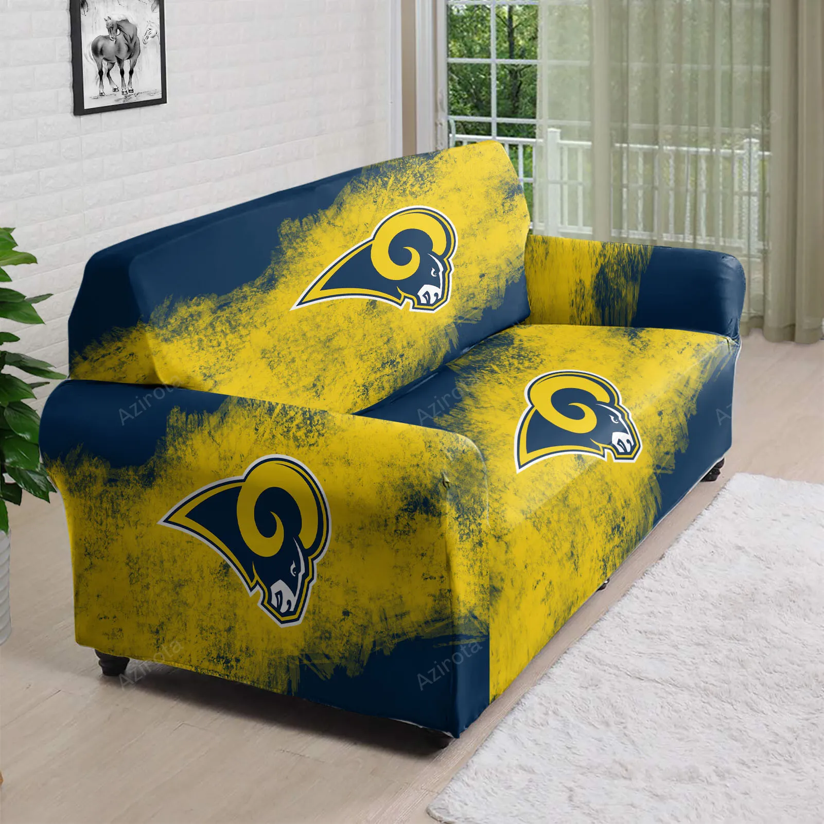 Los Angeles Rams Blue Yellow2 3D Sofa Cover