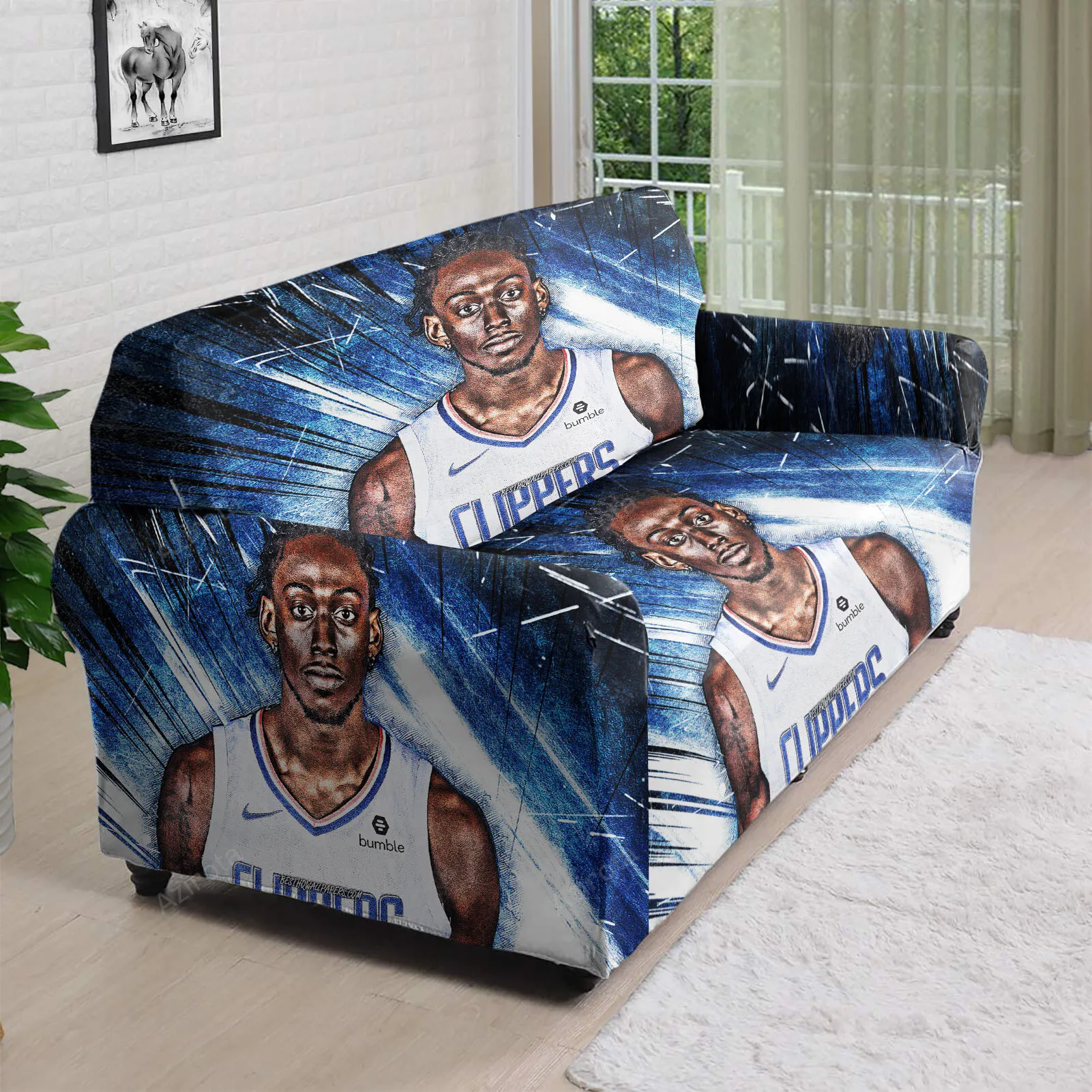 Los Angeles Clippers Johnathan Motley 3D Sofa Cover