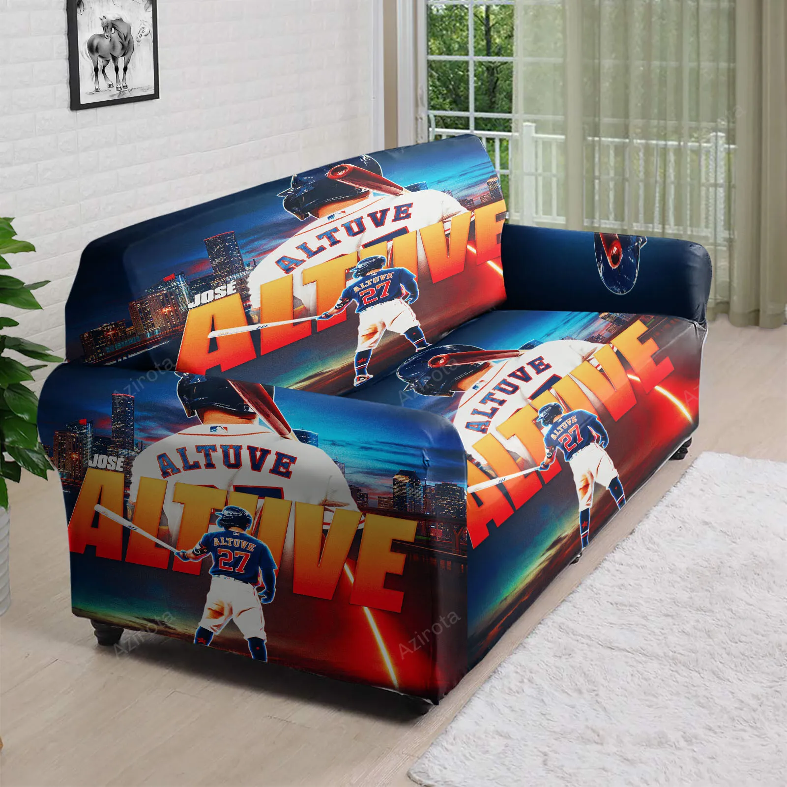 Houston Astros Jose Altuve 27 v4 3D Sofa Cover
