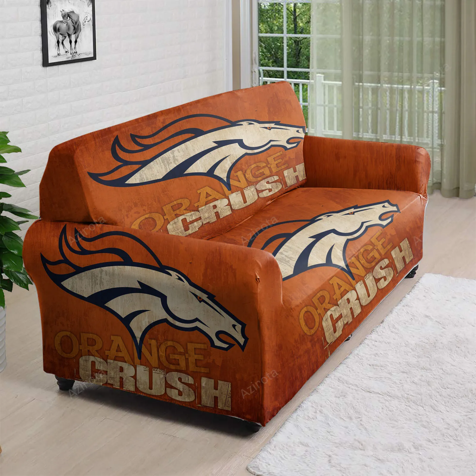 Denver Broncos Orange Crush v11 3D Sofa Cover