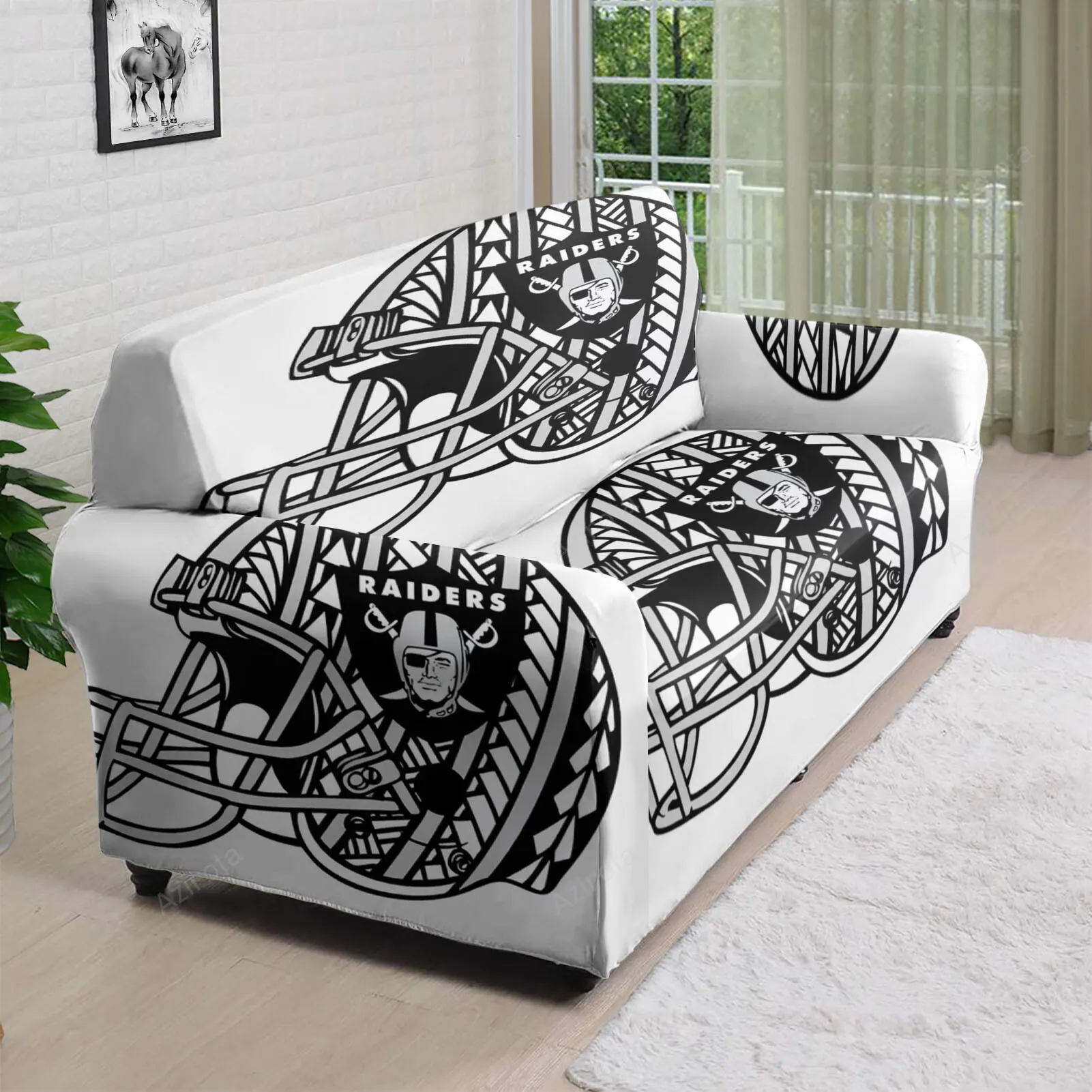 Las Vegas Raiders Helmet Metal 3D Sofa Cover