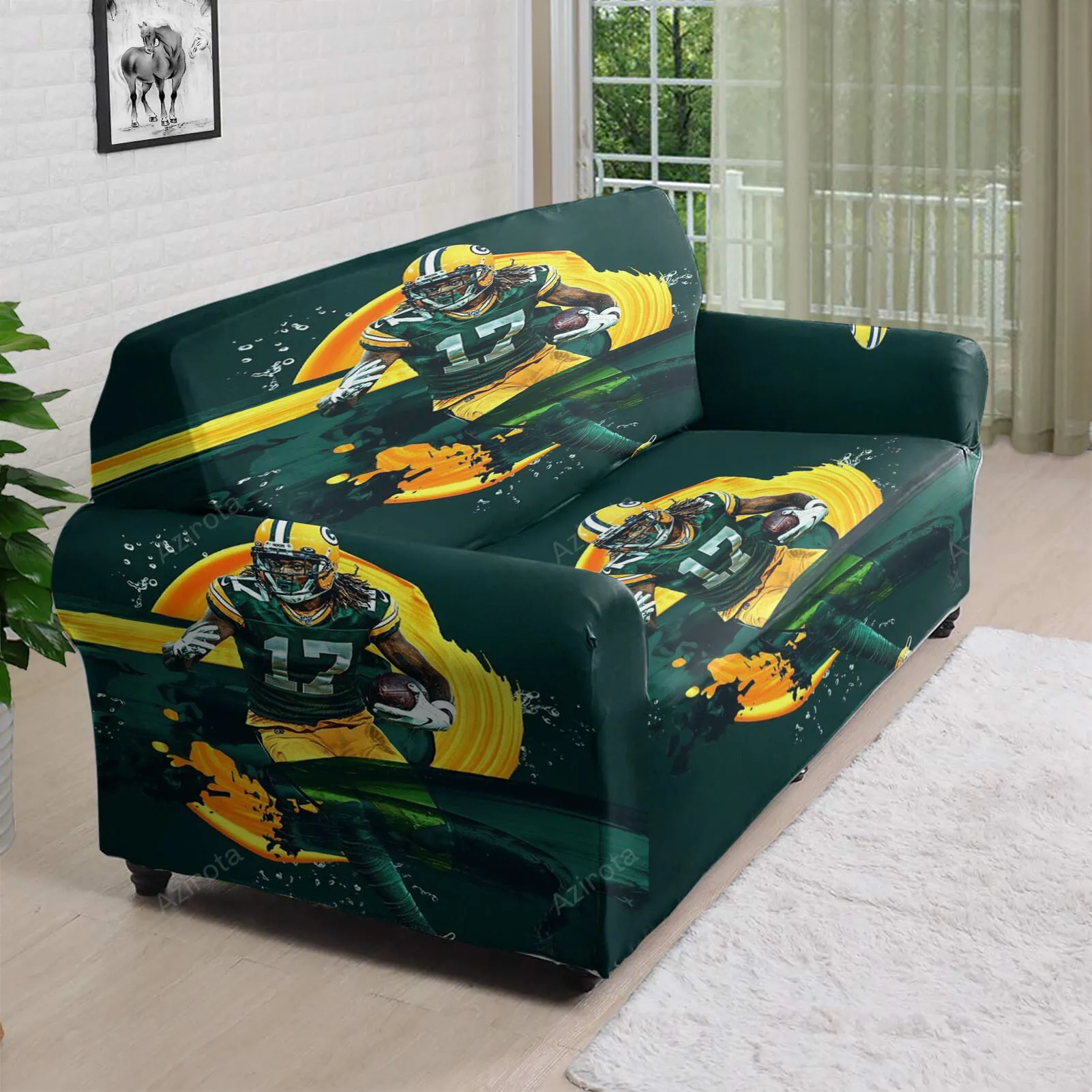 Green Bay Packers Davante Adams no17 v9 3D Sofa Cover